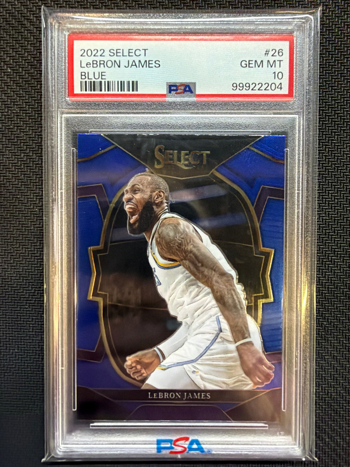 2022-23 Panini Select LeBron James #26 PSA 10 Blue Lakers