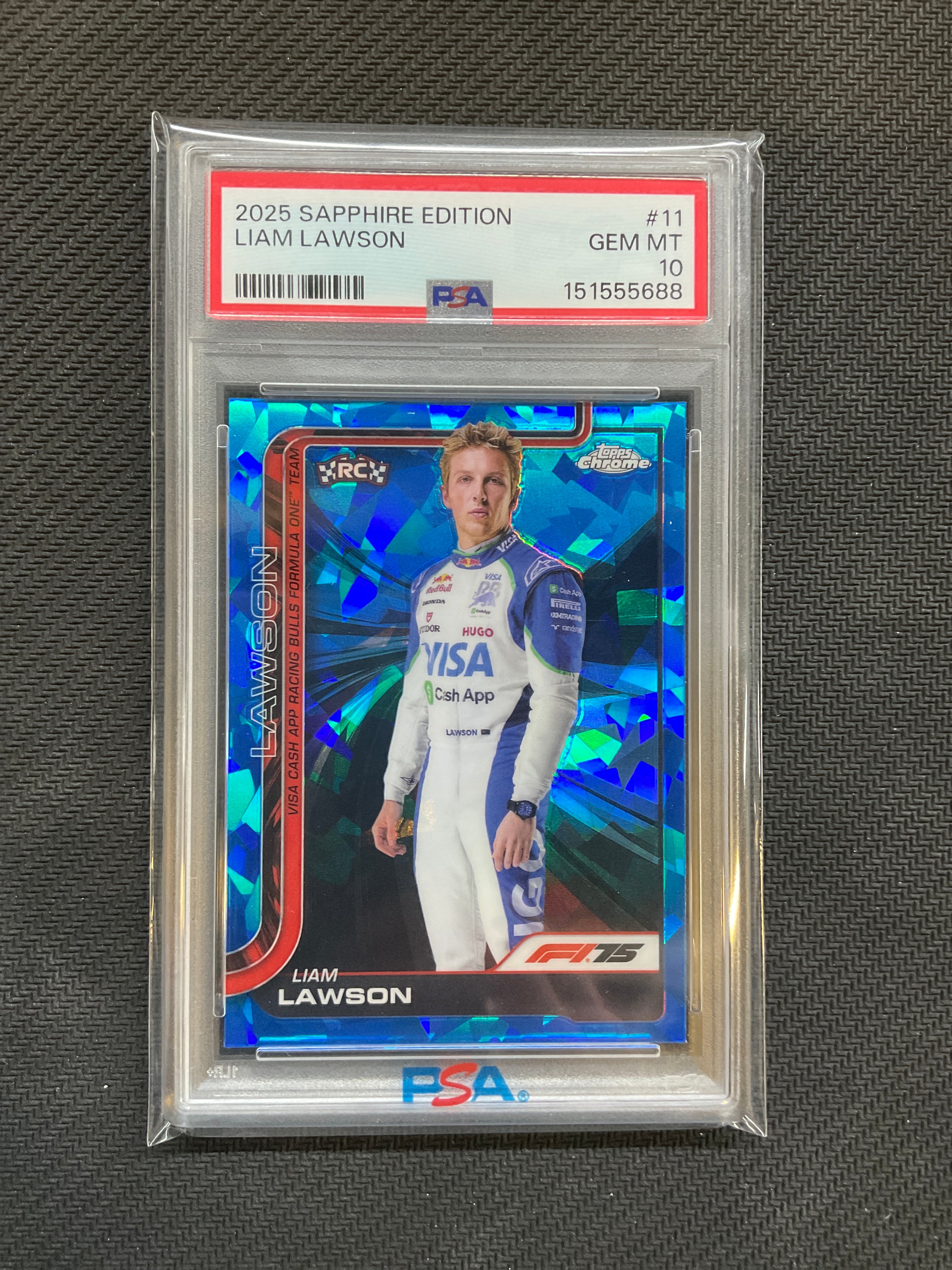 2025 Topps Chrome F1 Sapphire Liam Lawson Rookie PSA 10 688