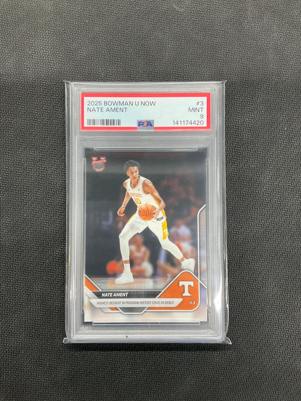 2025 Bowman U Now Nate Ament Rookie #3 PSA 9 Tennessee