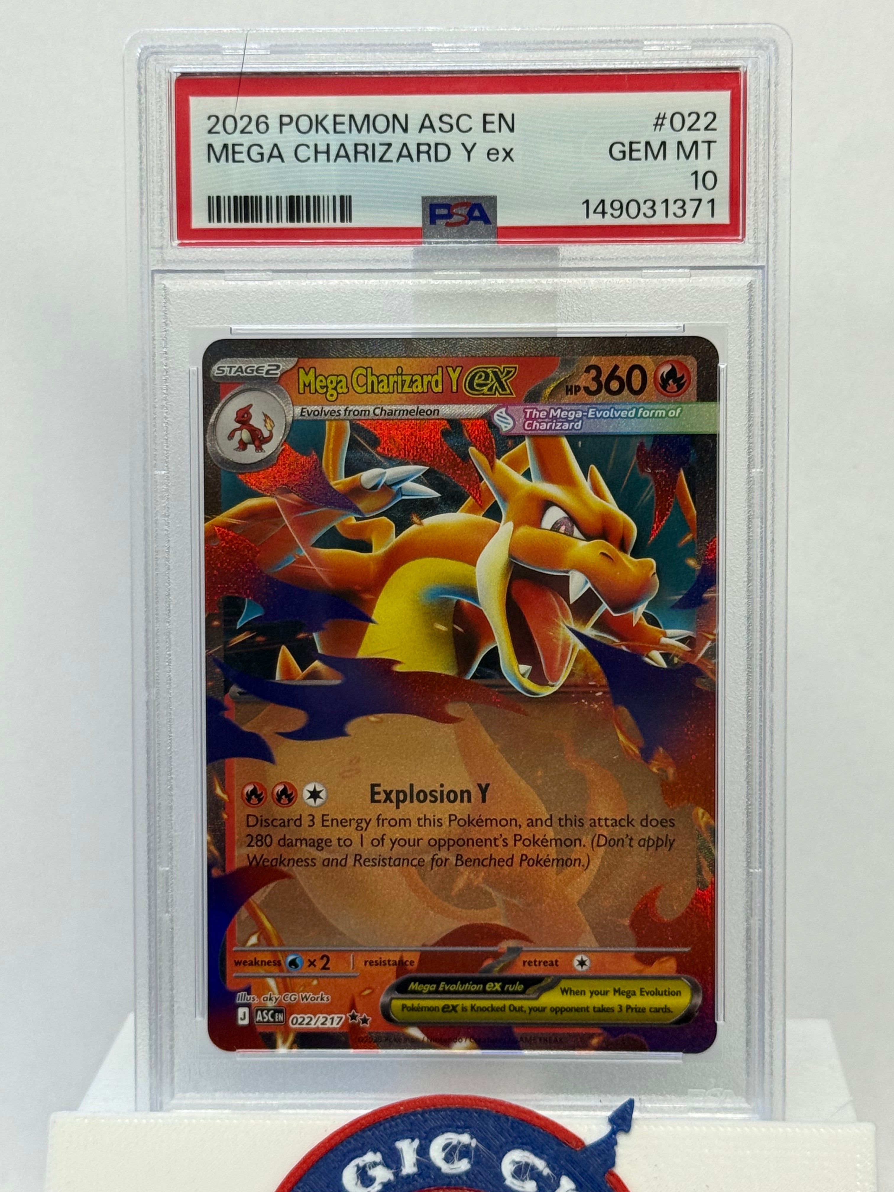 2026 Pokemon Ascended Heroes Mega Charizard Y 022 PSA 10