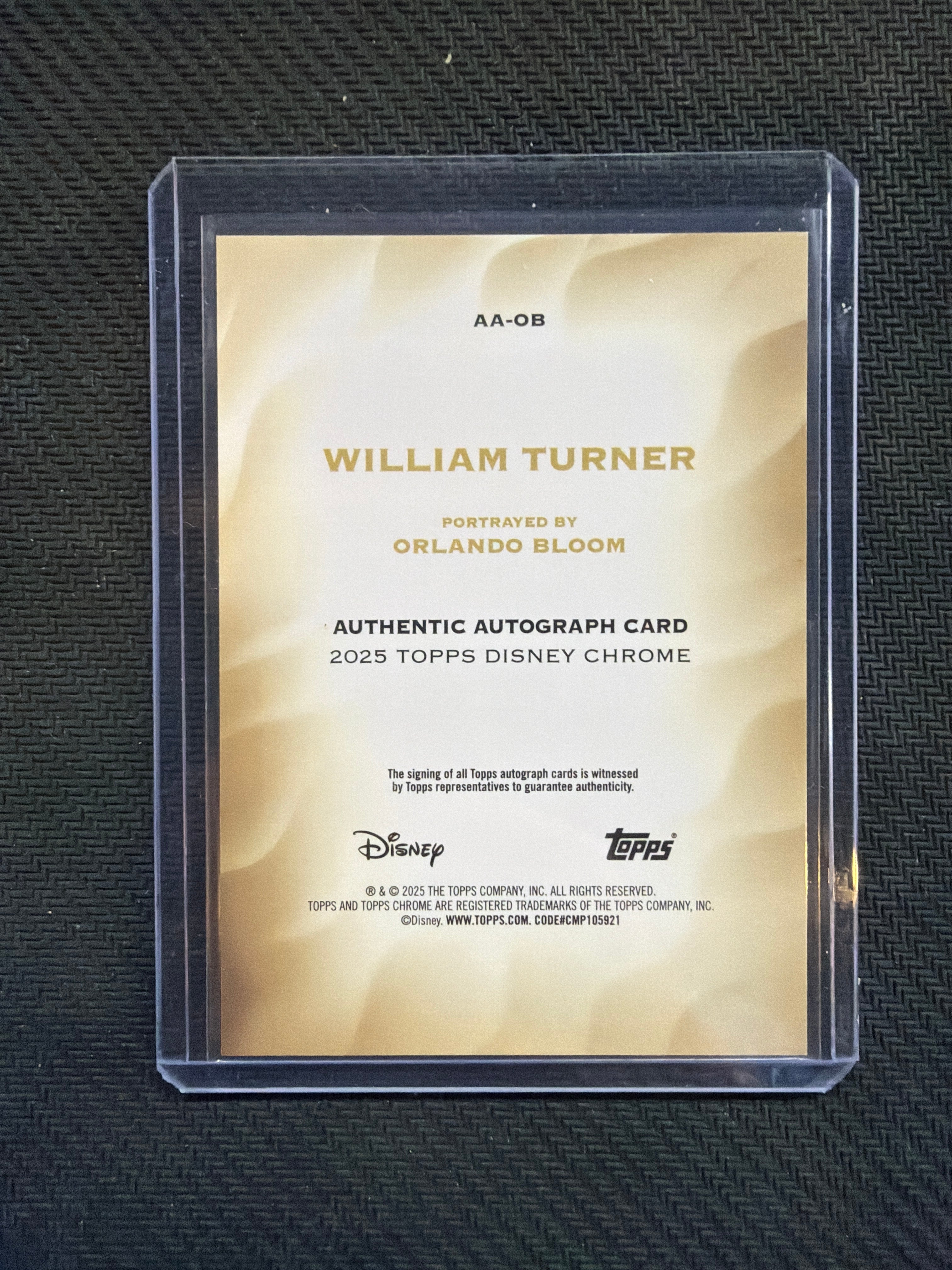 2025 Topps Chrome Disney William Turner Orlando Bloom Auto