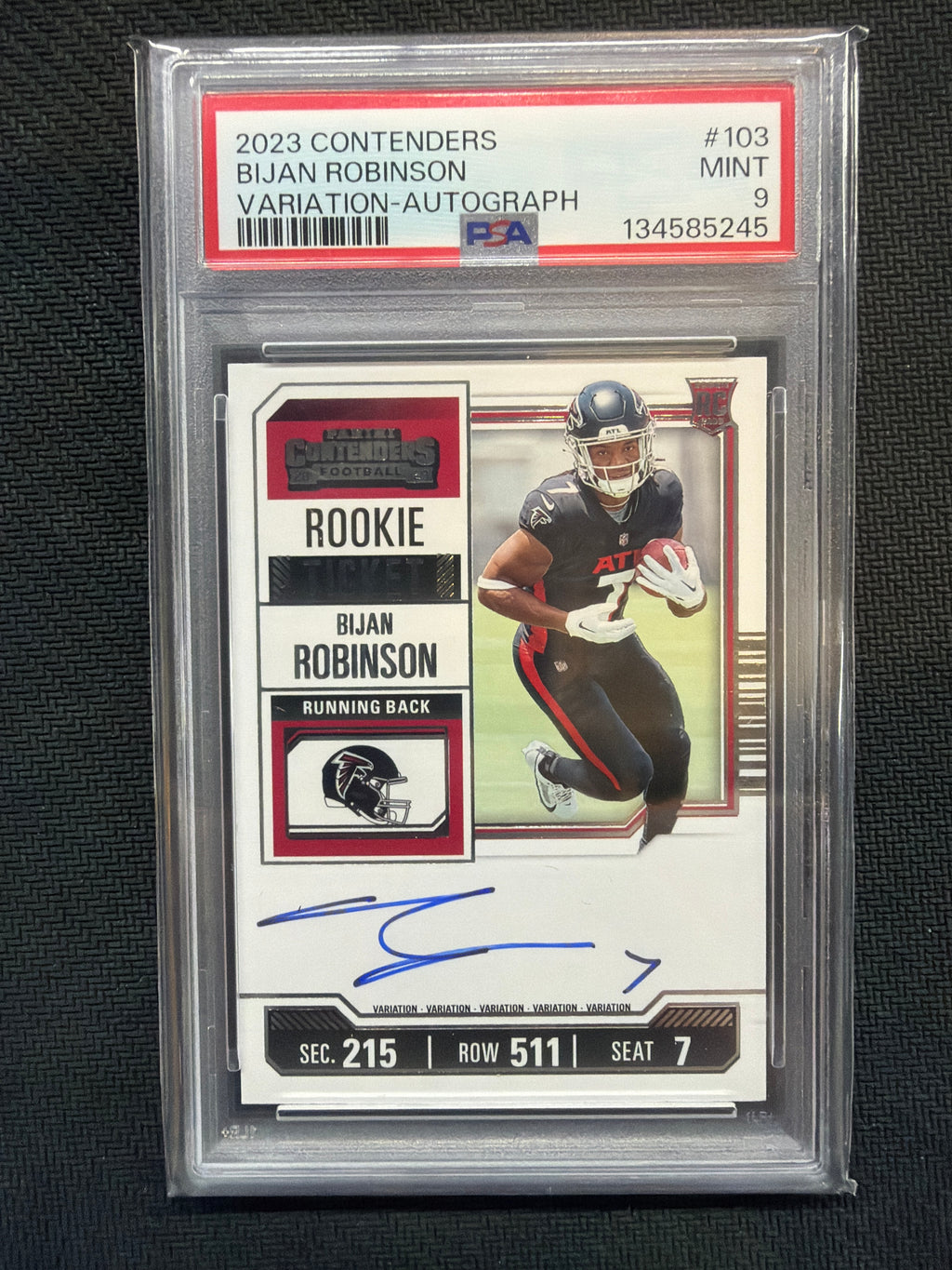 2023 Contenders Bijan Robinson Rookie Ticket Auto PSA 9 #103 245