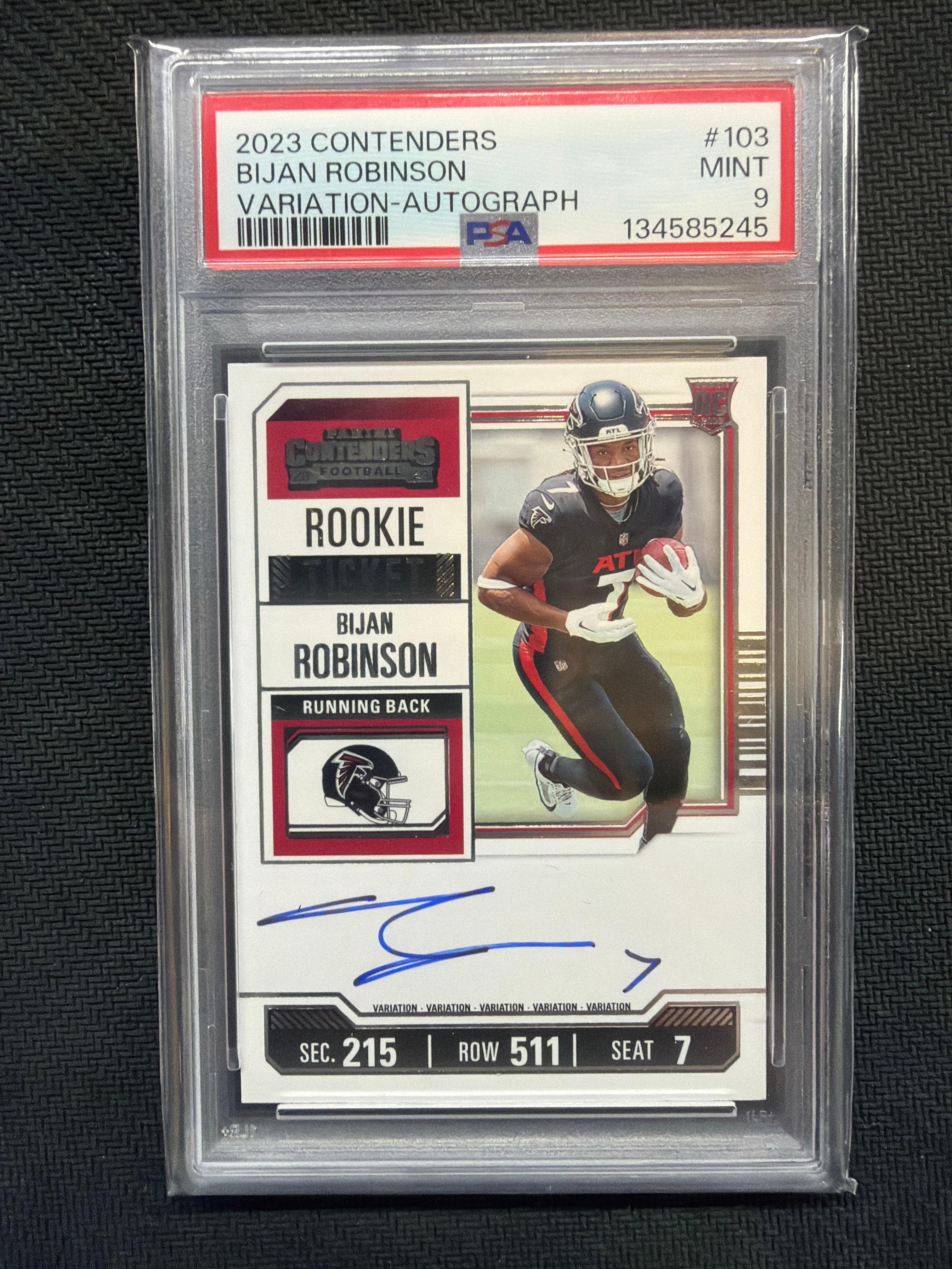 2023 Contenders Bijan Robinson Rookie Ticket Auto PSA 9 #103 245