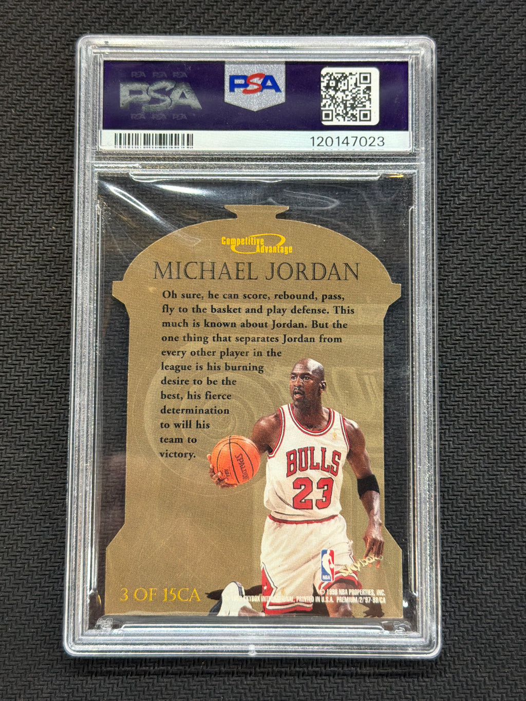 1197 Skybox Premium Michael Jordan Competitive Advantage PSA 8 Bulls 023