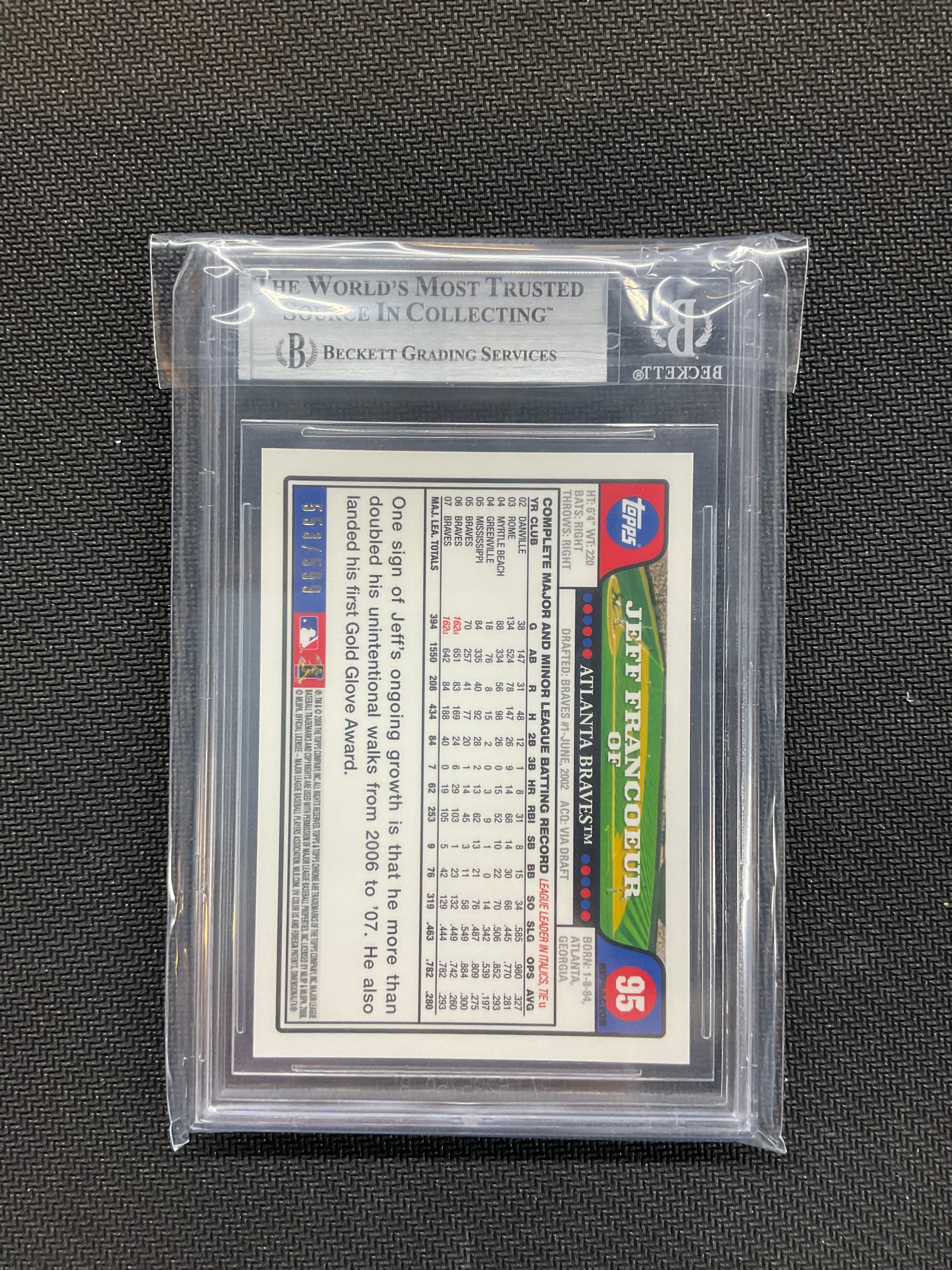 2008 Topps Chrome Jeff Francoeur Copper Refractor /599 BGS 9 Braves