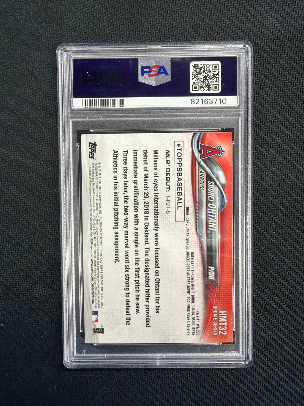 2018 Topps Chrome Update Shohei Ohtani Rookie PSA 10 Angels