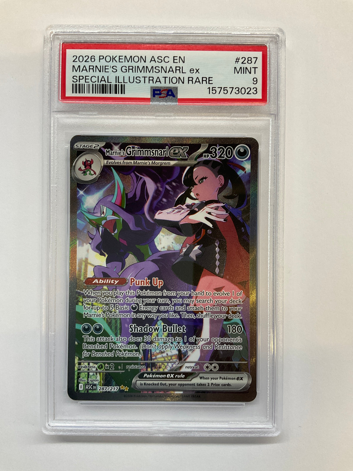 2026 Marnie's Grimmsnarl ex 287 PSA 9