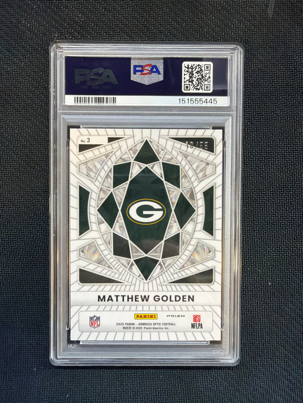 2025 Donruss Optic Matthew Golden Diamond Blue Ice /55 PSA 10