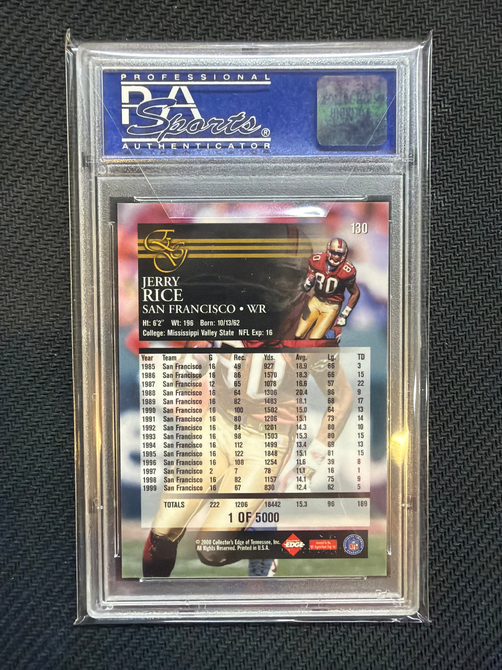 2000 Collector's Edge Graded Jerry Rice Uncirculated #130 PSA 10