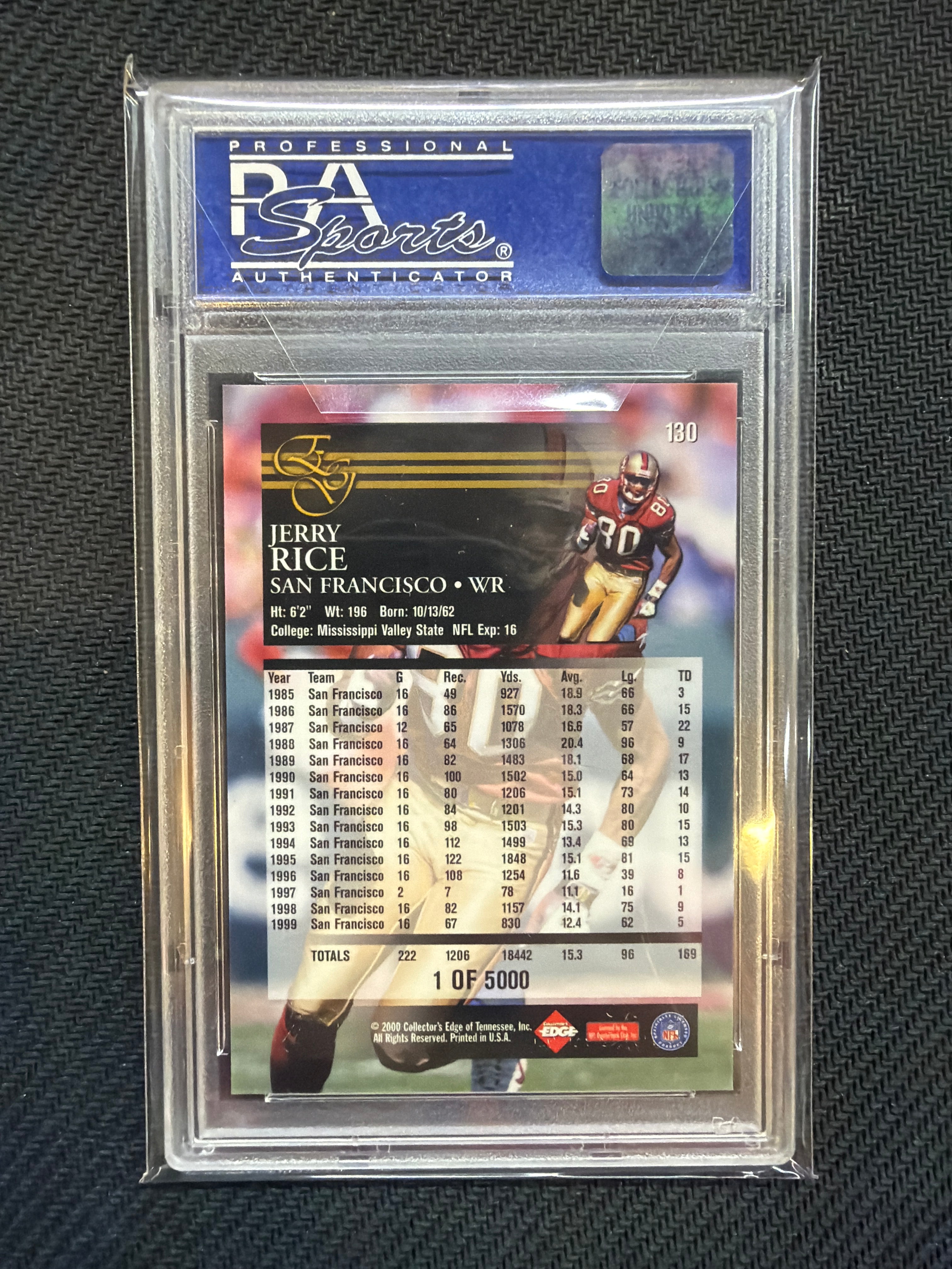 2000 Collector's Edge Graded Jerry Rice Uncirculated #130 PSA 10