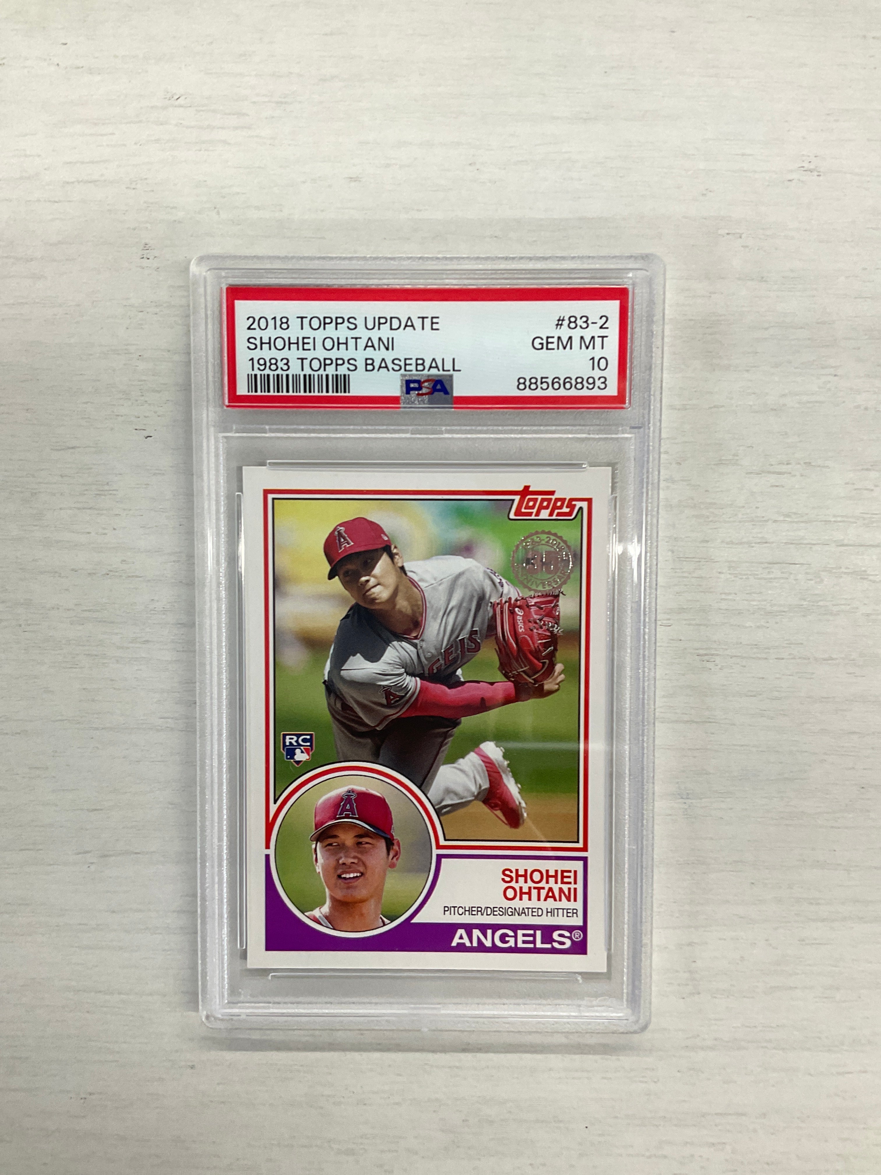 2018 Topps Update Shohei Ohtani 1983 Rookie PSA 10