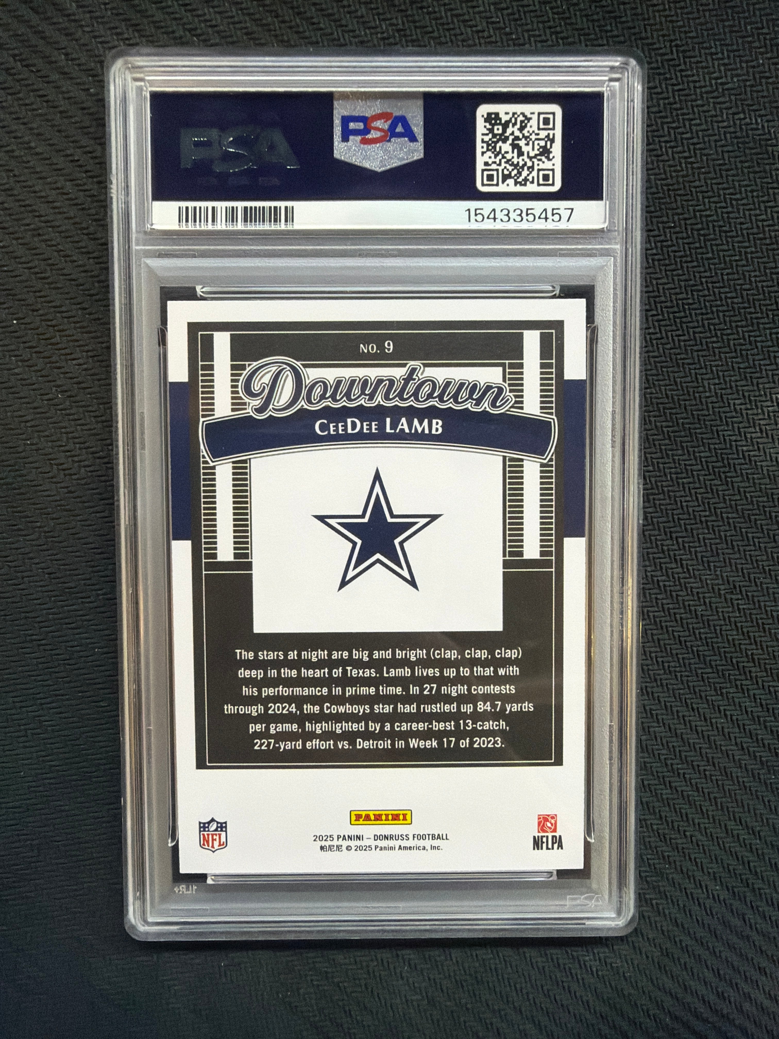 2025 Donruss CeeDee Lamb Downtown! PSA 10 #9 Cowboys 457