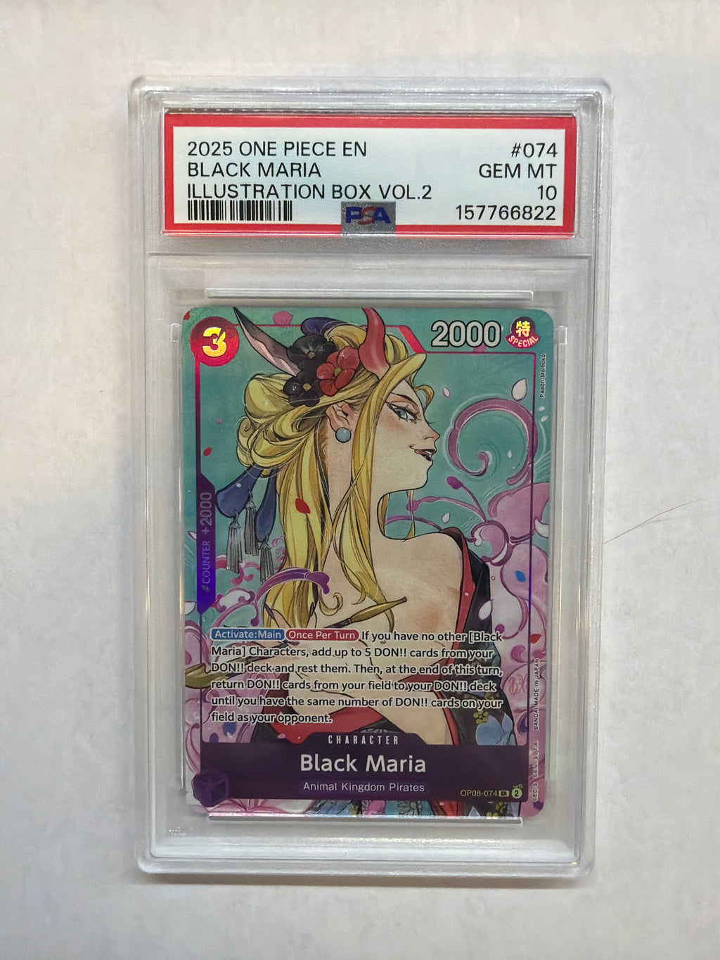 2024 One Piece Illustration Box Vol 2 Black Maria 074 PSA 10