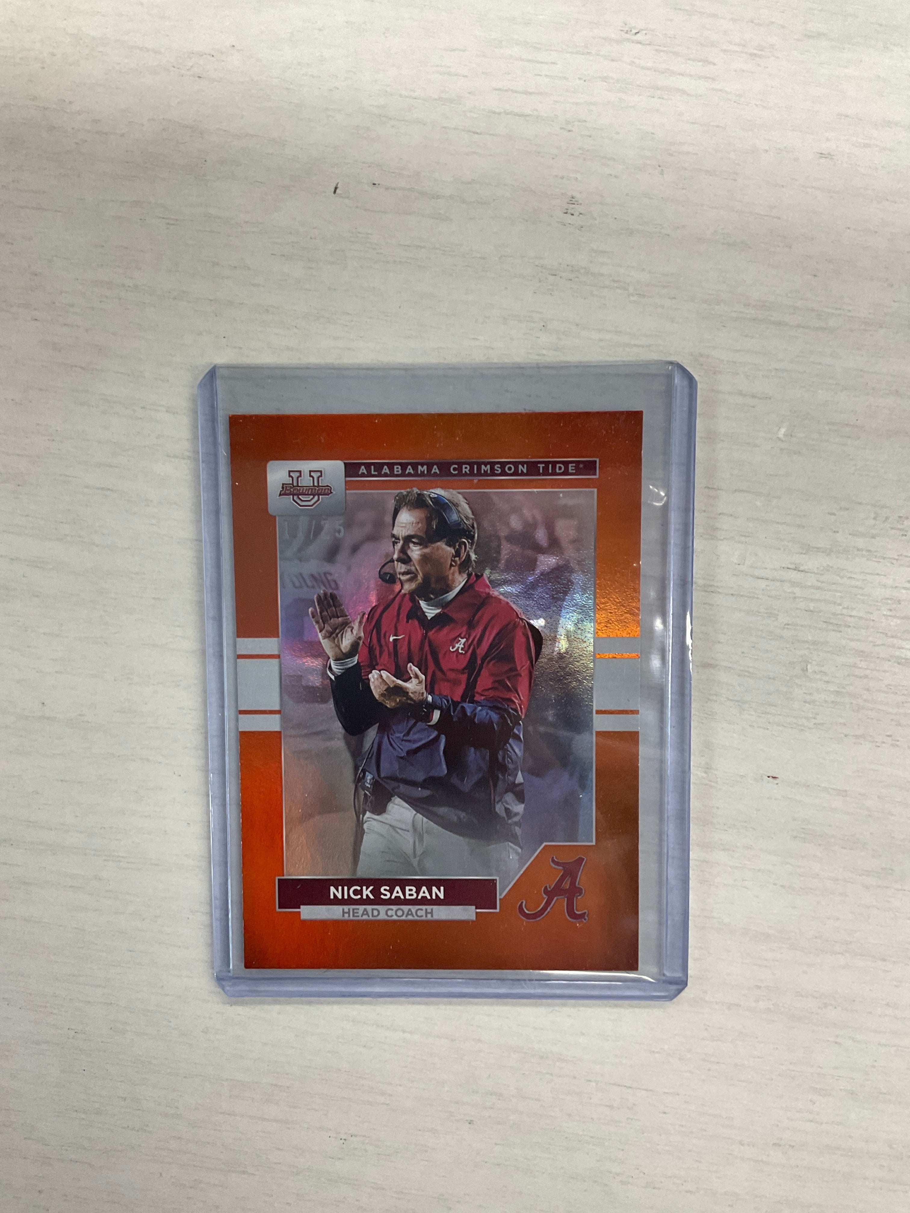 2024 Bowman U Nick Saban Orange /25 Alabama RC #31