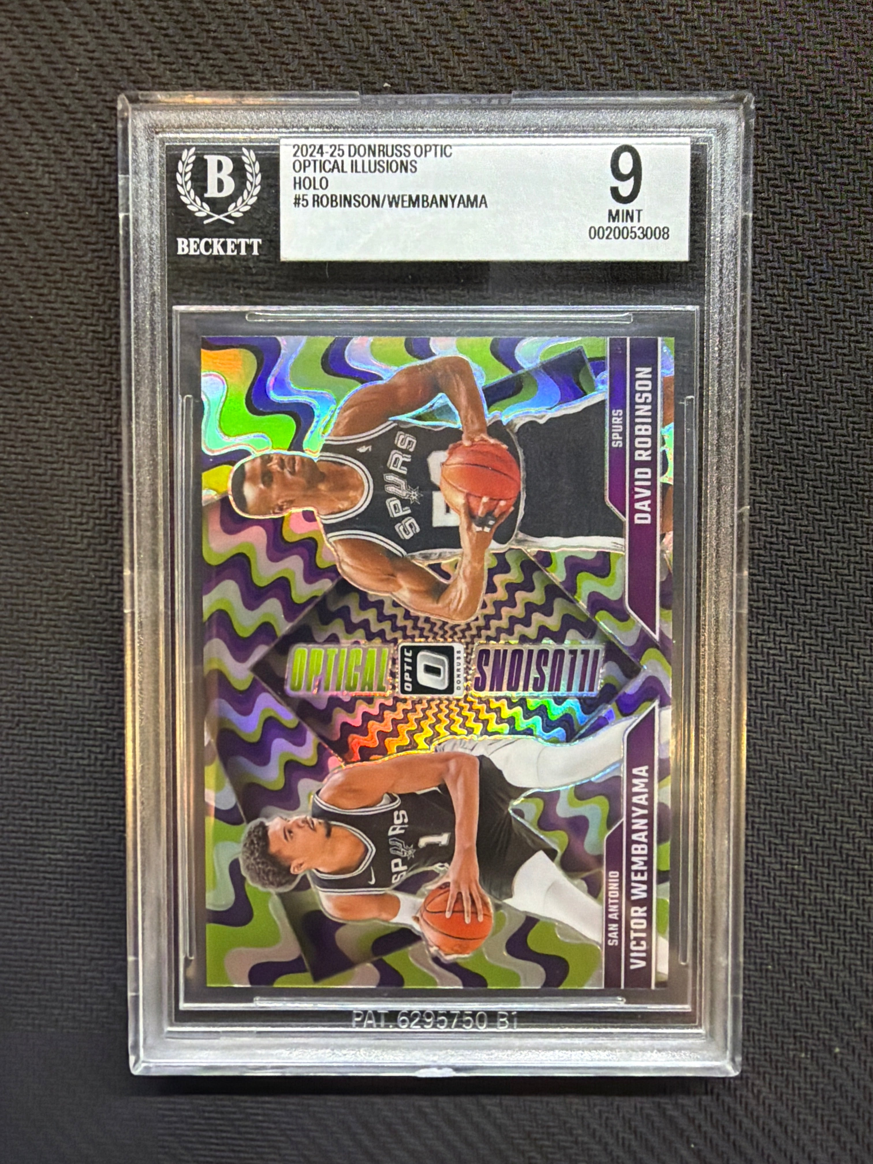 2024-25 Donruss Optic Optical Illusions Holo Robinson/Wembanyama BGS 9 Spurs