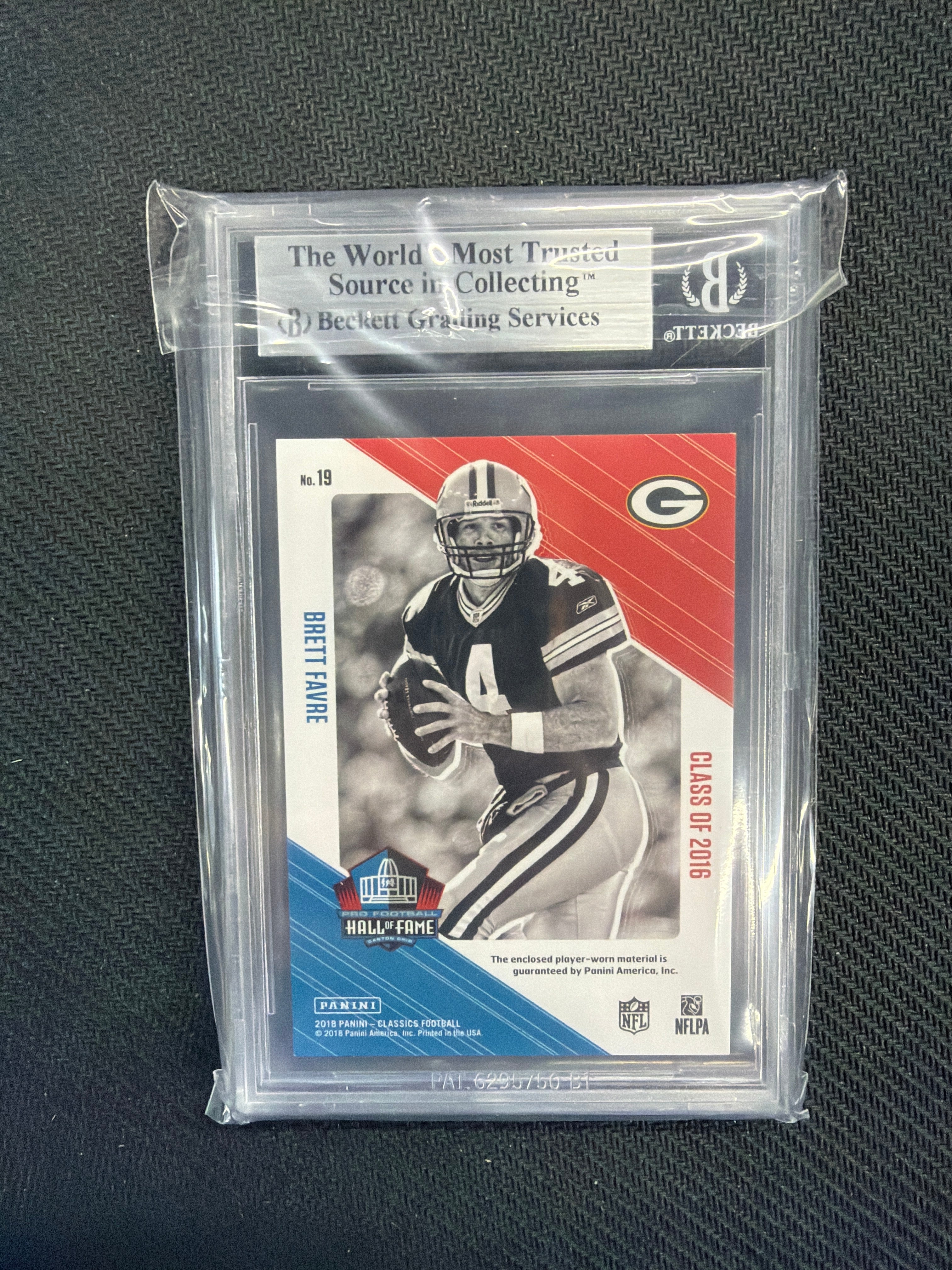 2018 Panini Classics Brett Facre Patch BGS 9 Green Bay