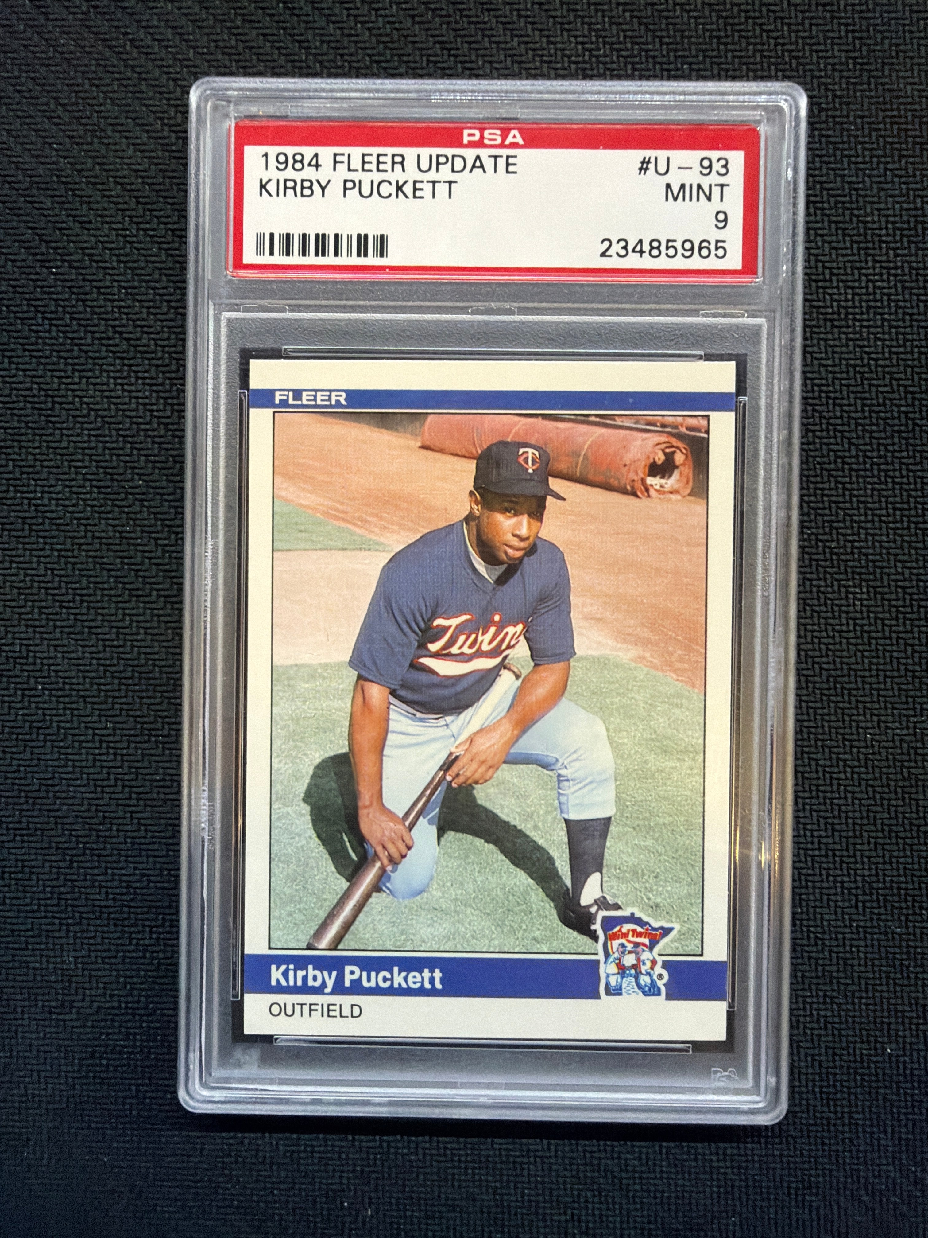 1984 Fleer Update Kirby Puckett #U93 Rookie PSA 9