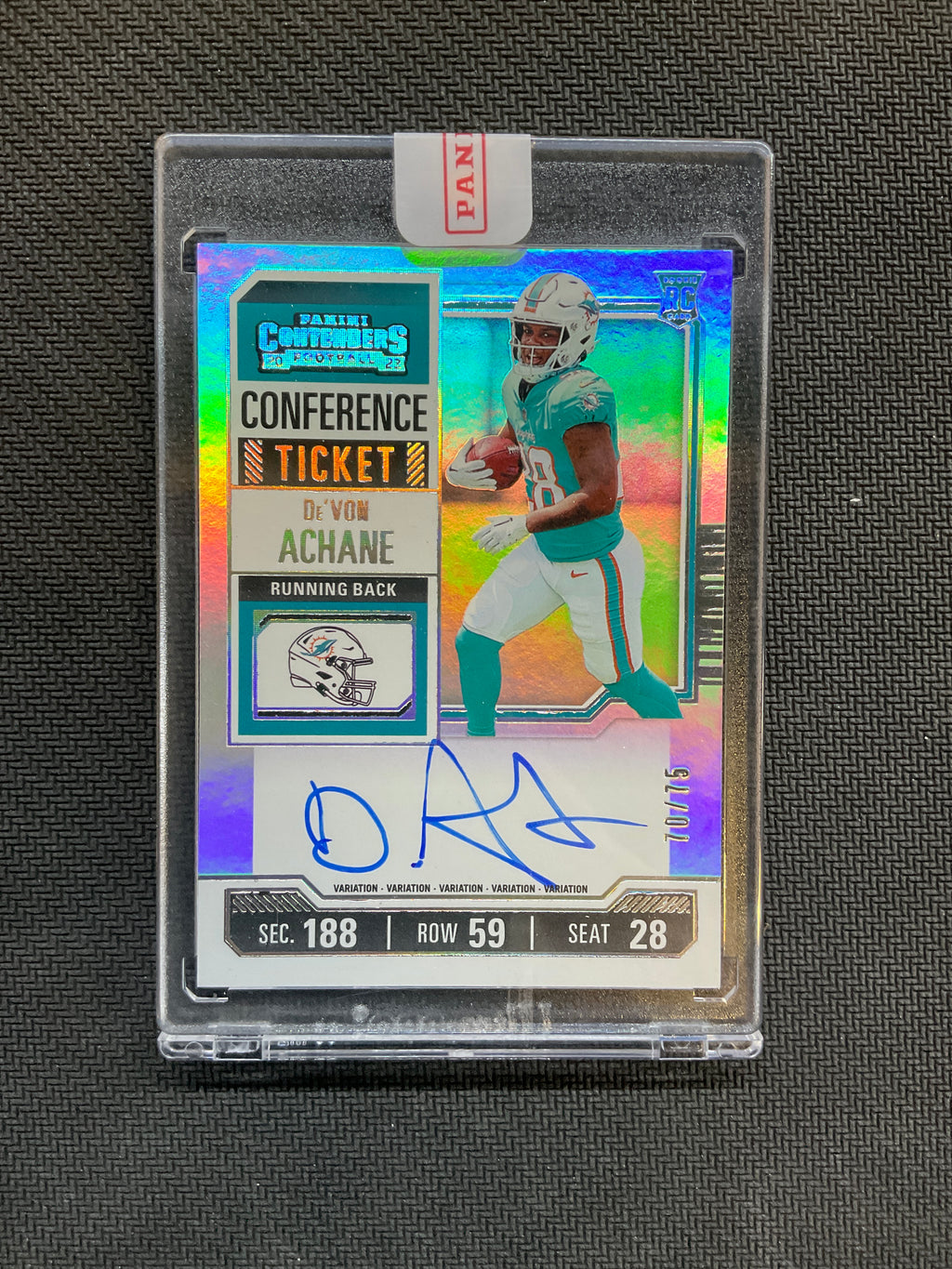 2023 Panini Contenders De'Von Achane Rookie Auto /75 Dolphins