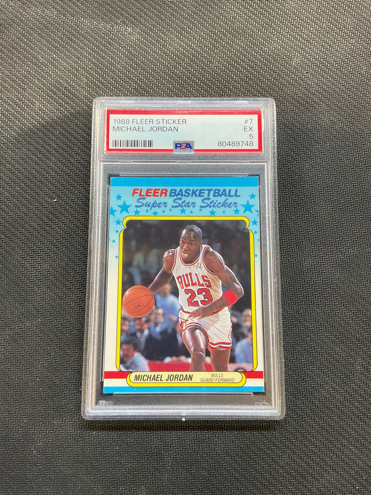 1988 Fleer Stickers Michael Jordan PSA 5 Bulls