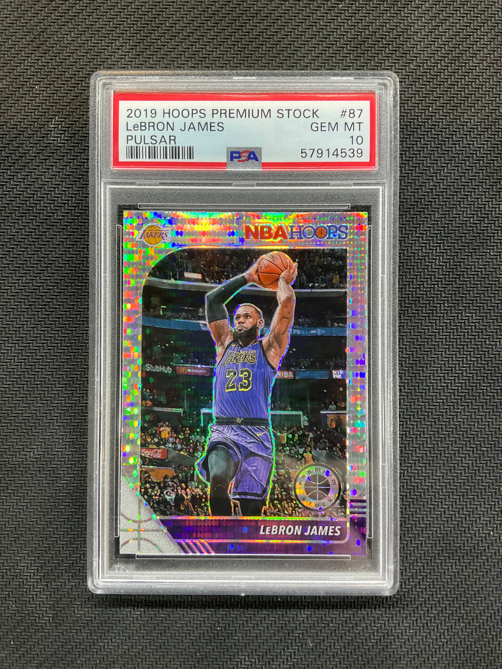 2019 Hoops Premium Stock LeBron James Pulsar PSA 10 539
