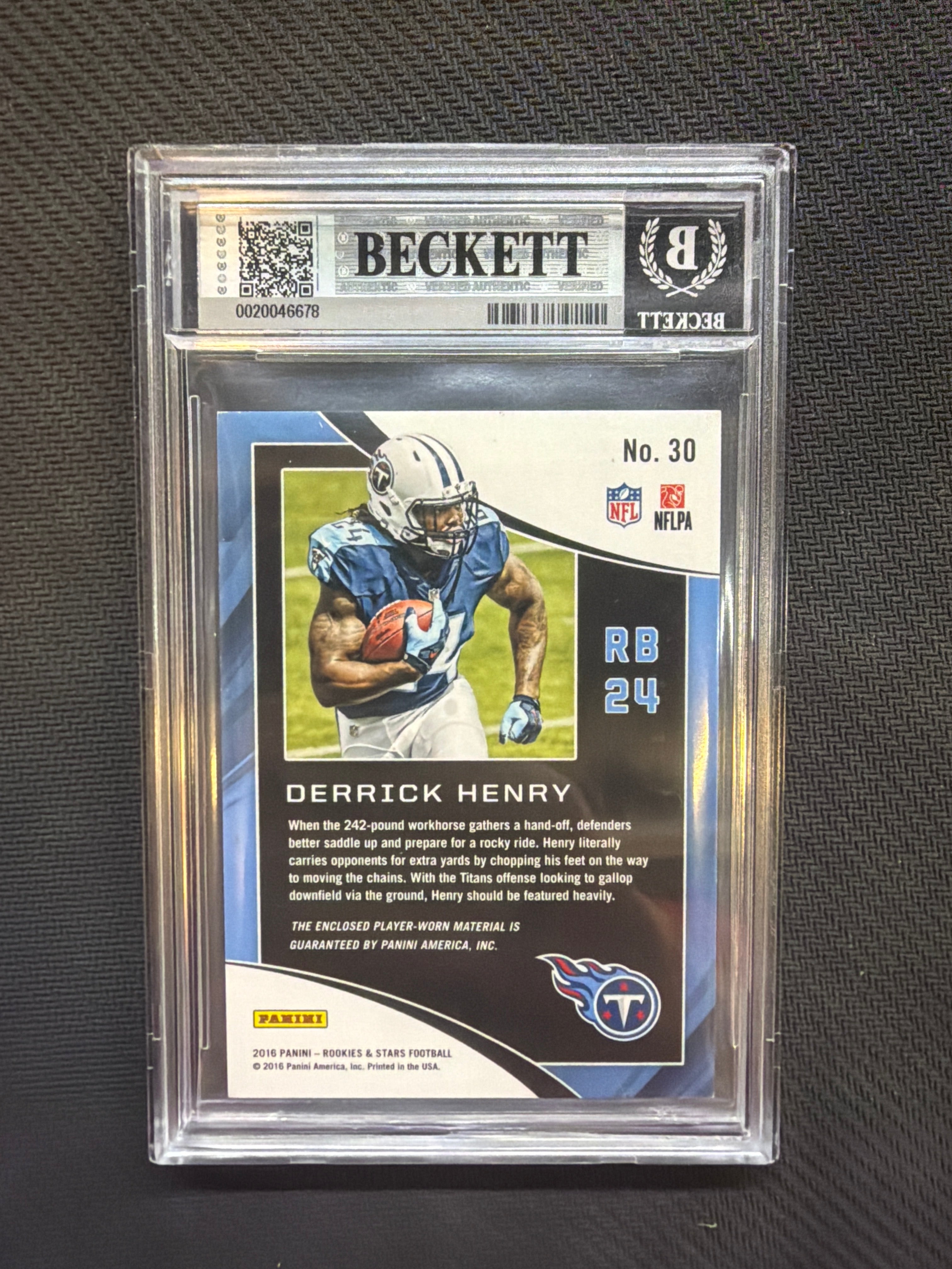 2016 Rookie Stars Derrick Henry Prime Cuts Patch /49 BGS 7.5 Titans