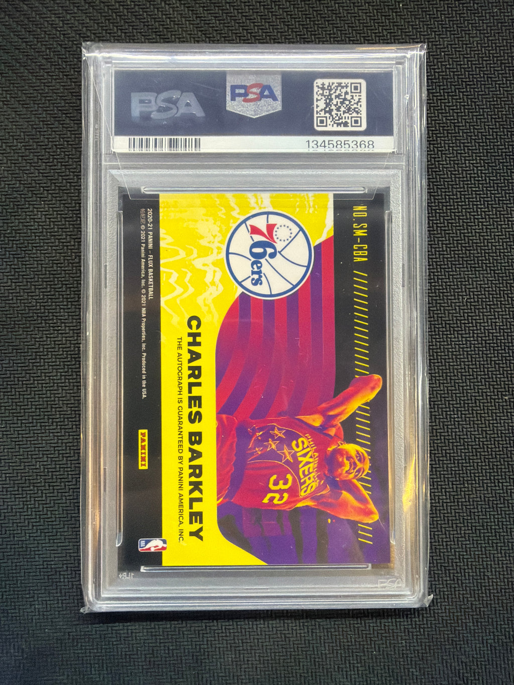 202 Panini Flux Charles Barkley Swing Man Auto PSA 9 76ers