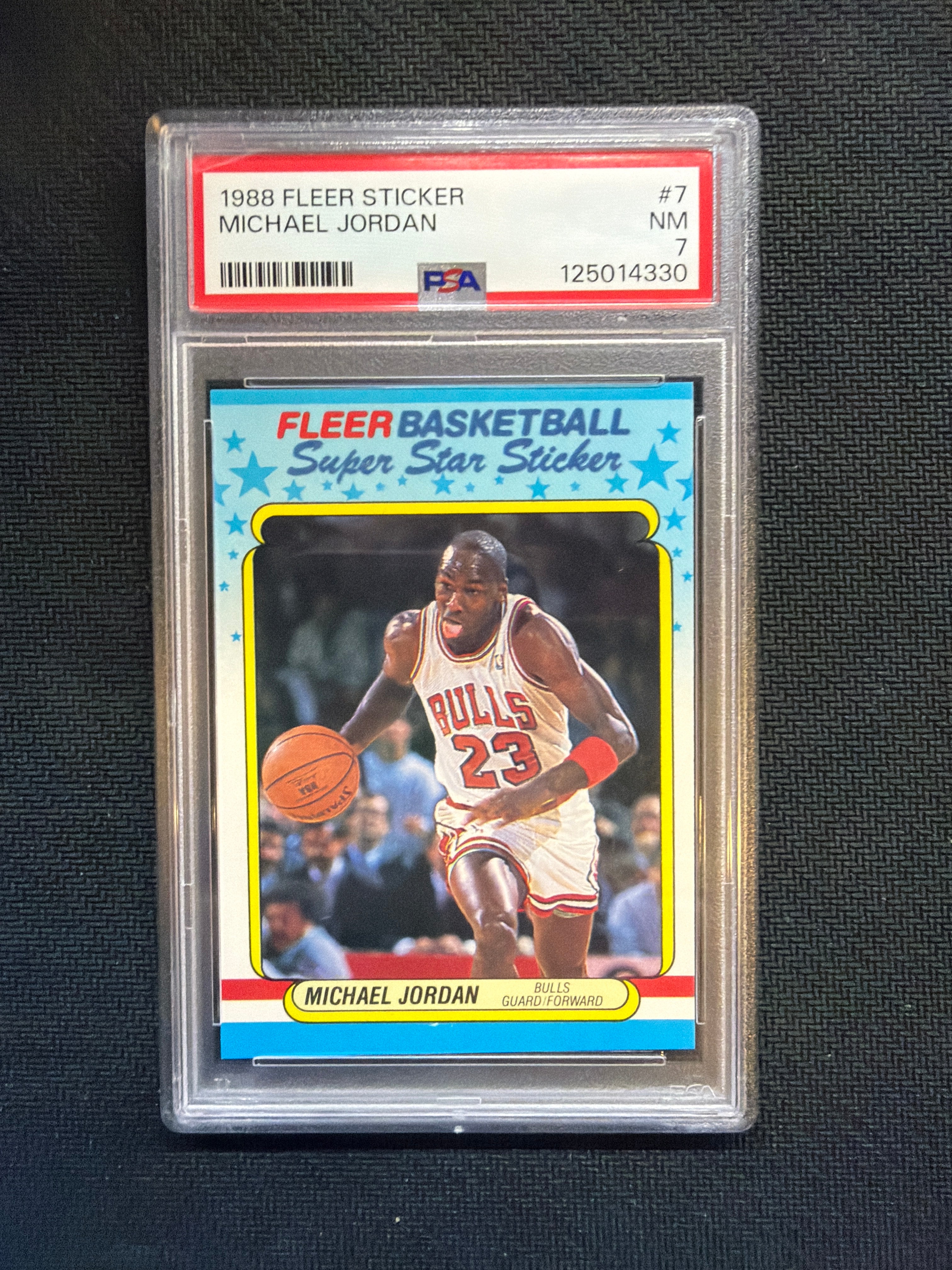 1988 Fleer Sticker Michael Jordan #7 PSA 7 Bulls 330