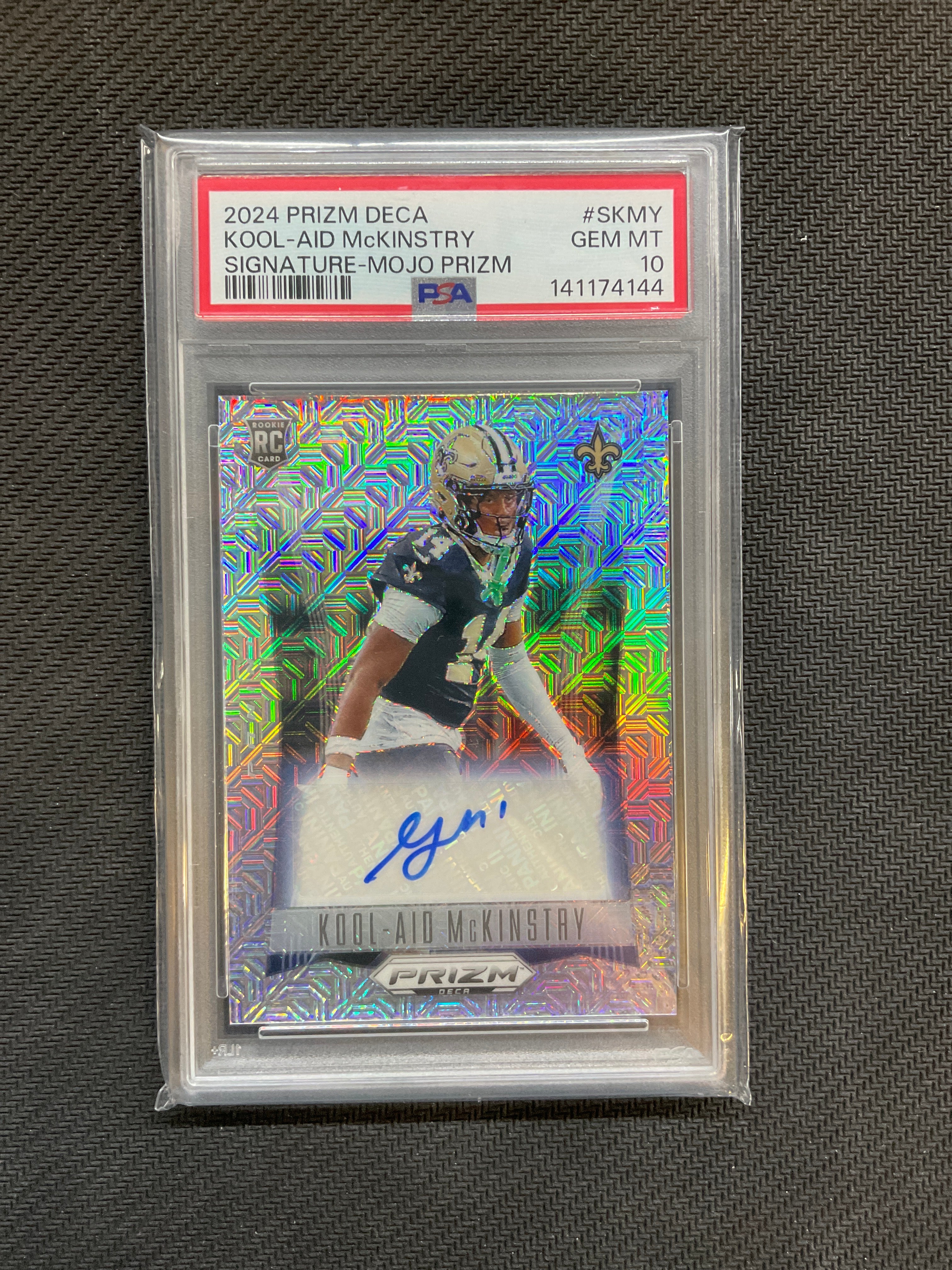 2024 Prizm Deca Kool-Aid McKinstry Auto Mojo /25 PSA 10 Saints