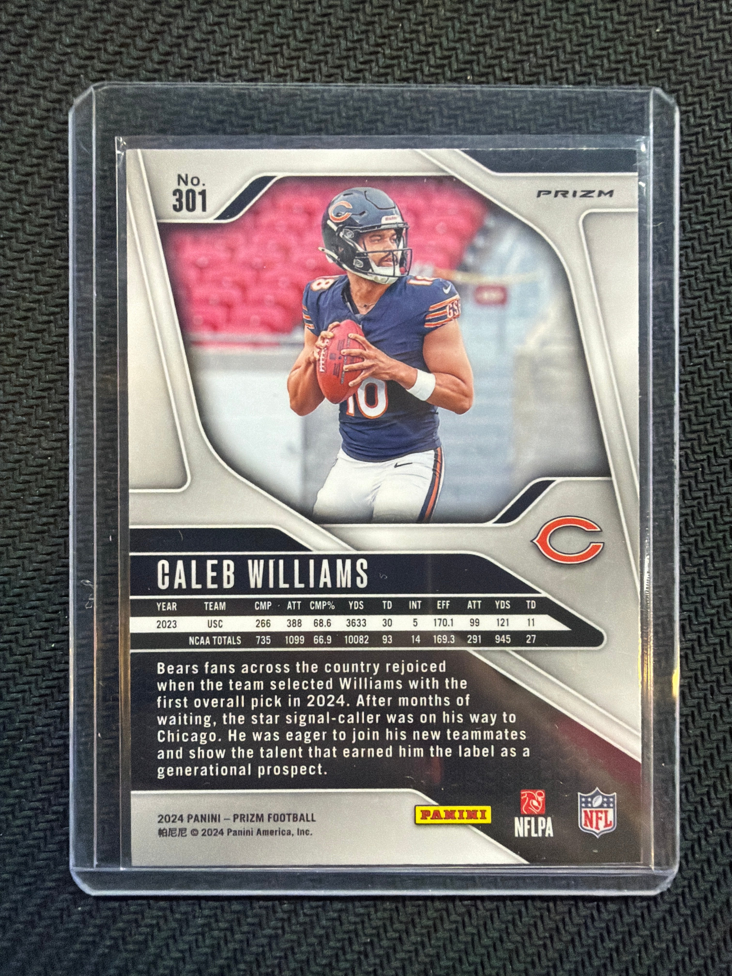 2024 Prizm Caleb Williams Rookie Silver #301 Bears