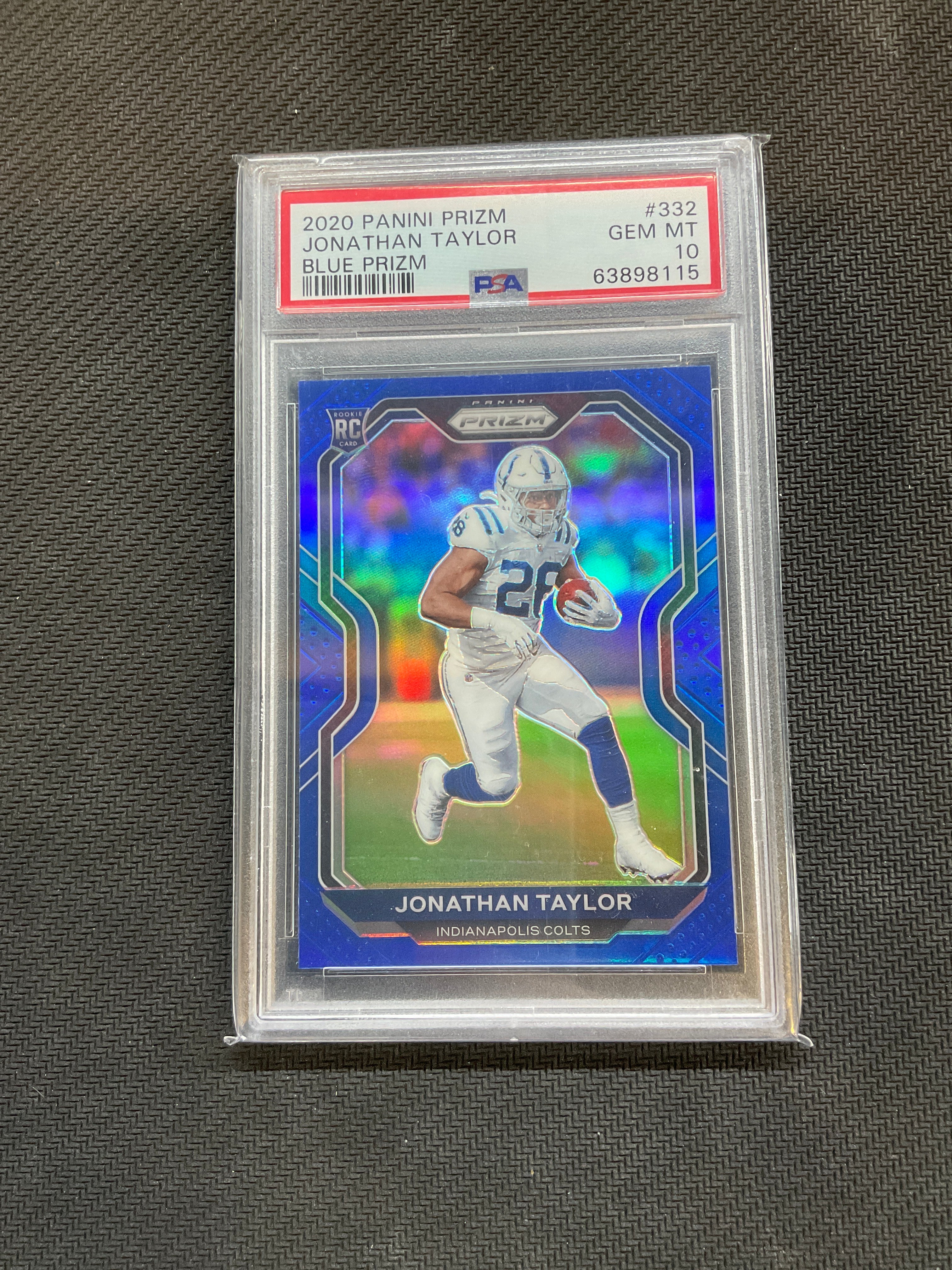 2020 Panini Prizm Jonathan Taylor Blue Rookie #332 PSA 10 115