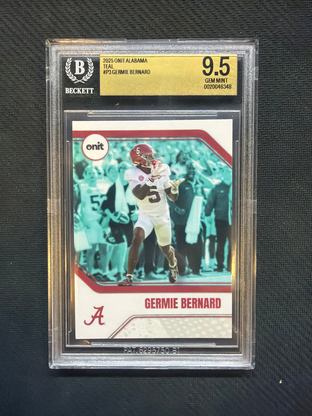 2025 Onit Alabama Germie Bernard Teal BGS 9.5 Alabama