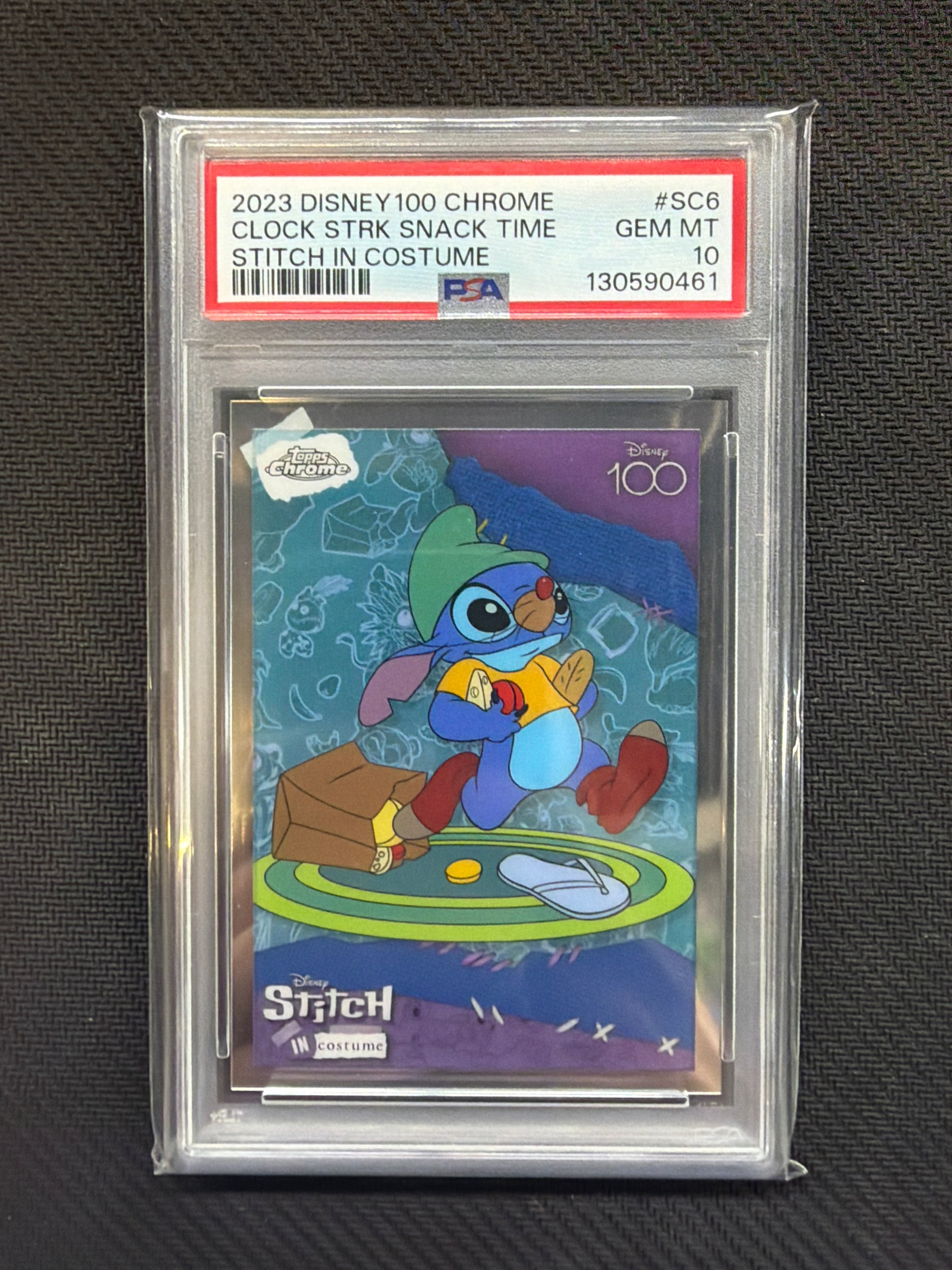 2023 Topps Chrome Disney 100 Clock Snack Time Stitch In Costume