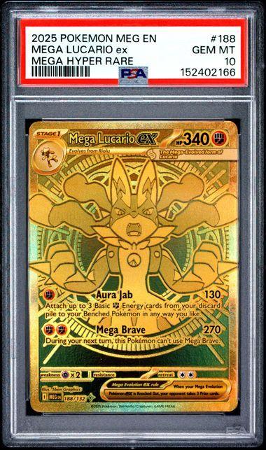 2025 Pokemon Mega Evolution Mega Lucario ex 188 PSA 10