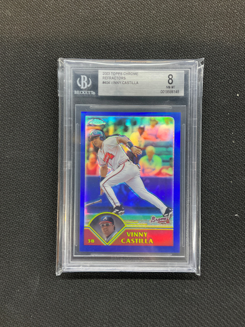 2003 Topps Chrome Vinny Castilla Refractor /699 BGS 8 Braves