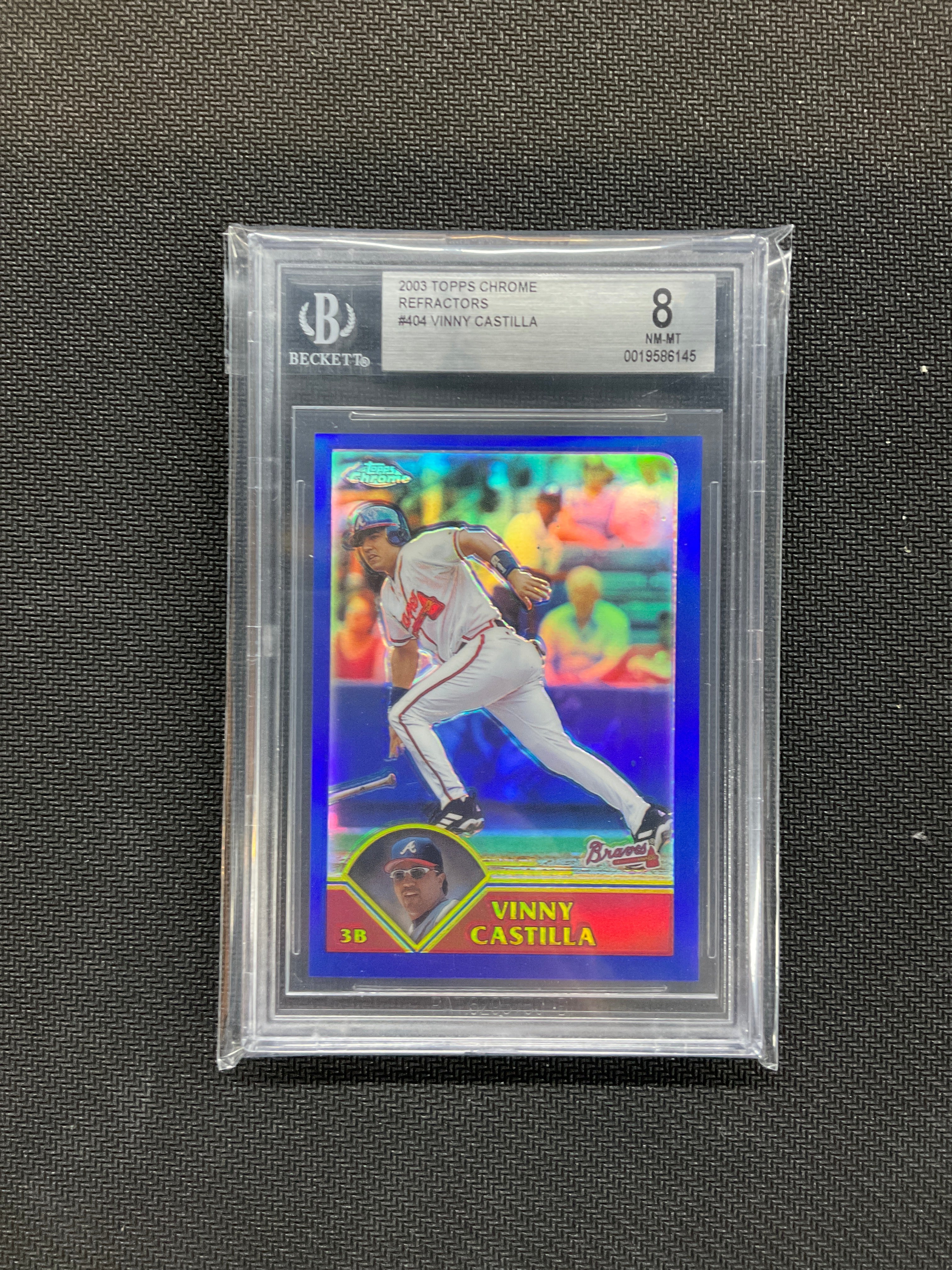 2003 Topps Chrome Vinny Castilla Refractor /699 BGS 8 Braves