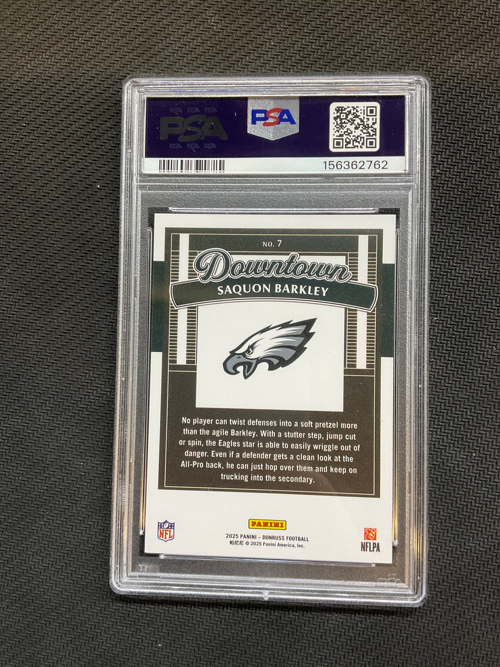 2025 Donruss Saquon Barkley #7 Downtown Eagles PSA 9
