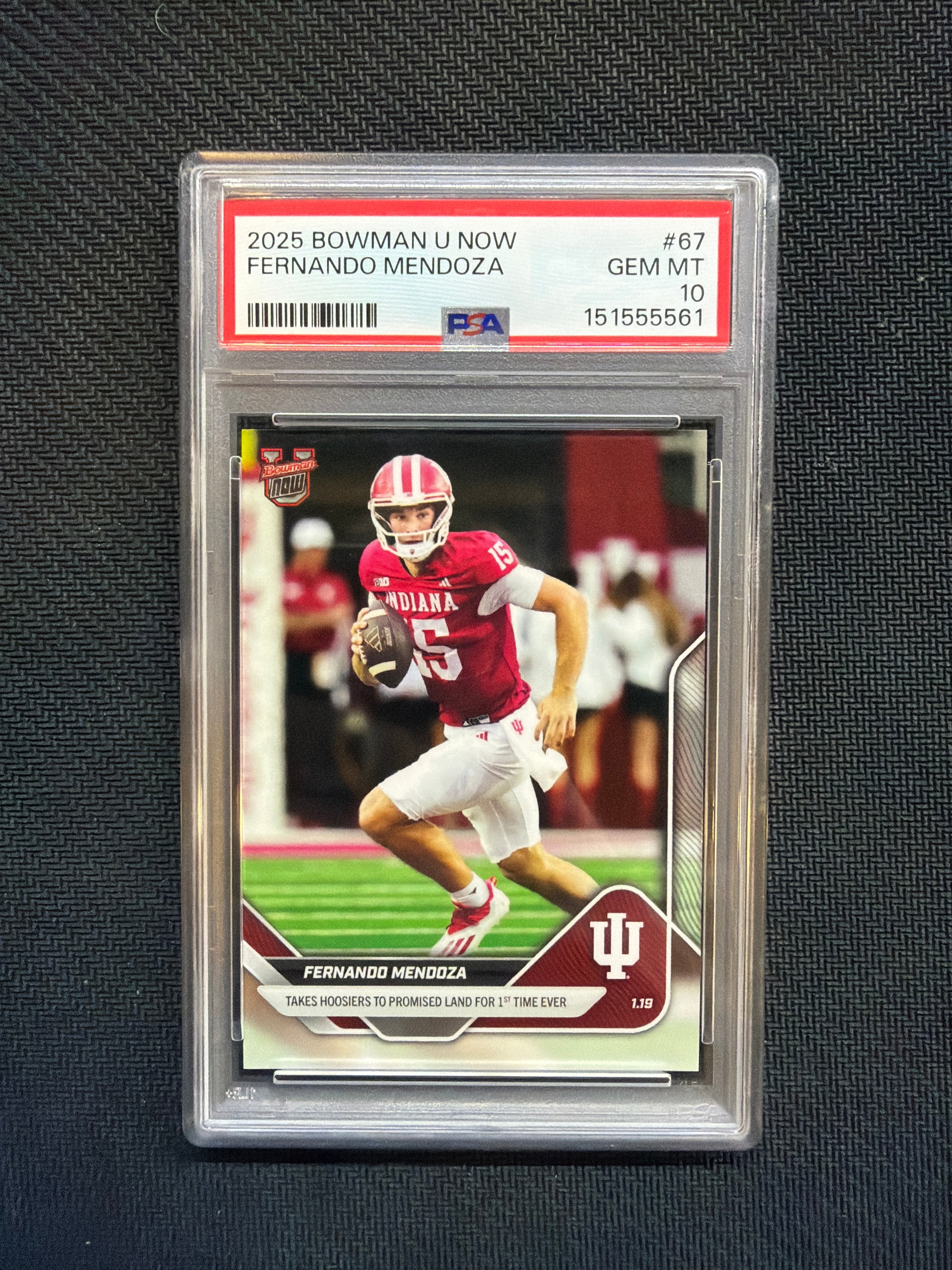 2025 Bowman U Now Fernando Mendoza Rookie #67 PSA 10 Indiana 561