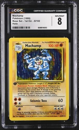 1999 Pokemon Base Set Machamp Holo 1st Ed. 8 CGC 8