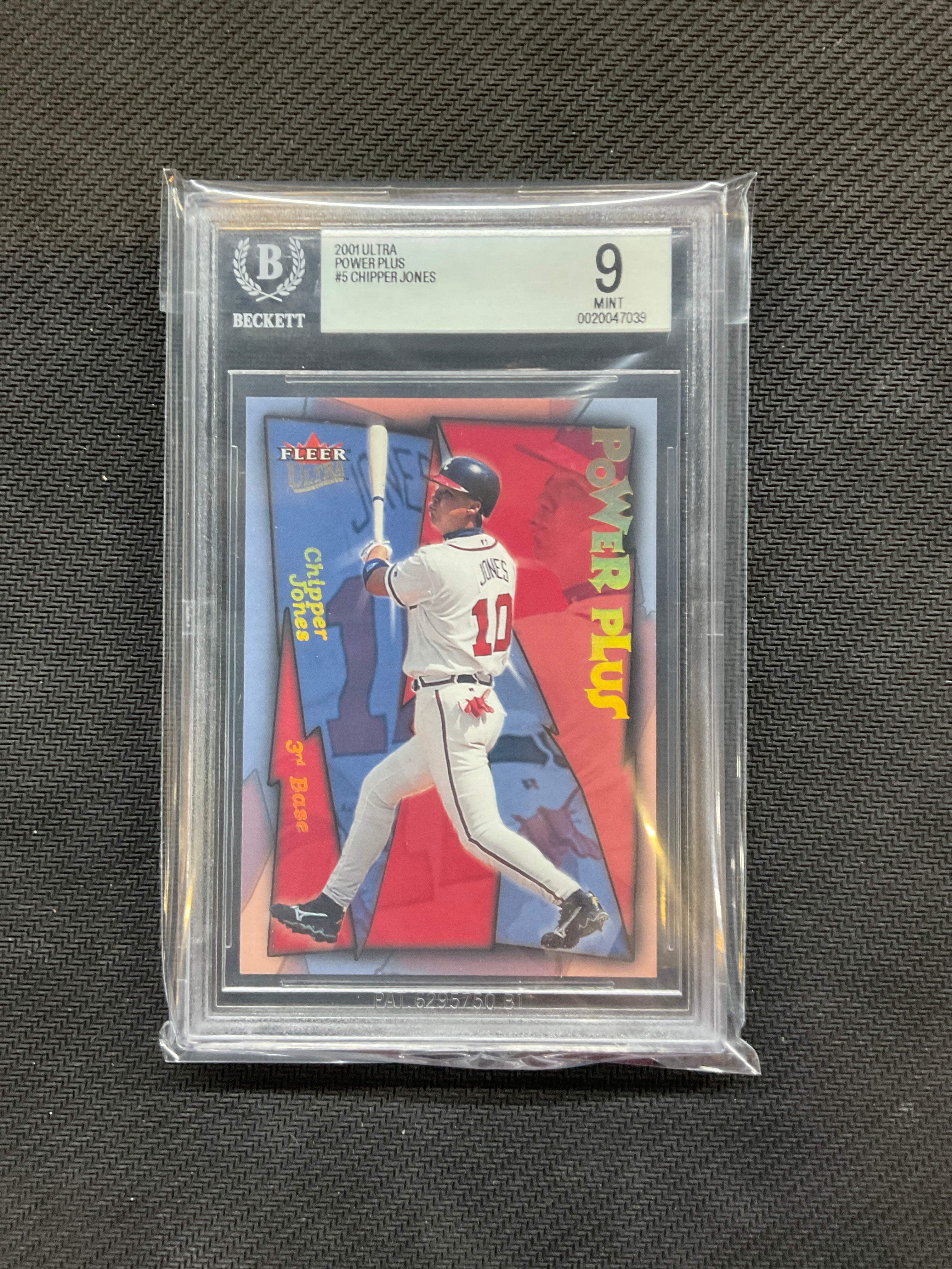 2001 Ultra Chipper Jones Power Plus BGS 9