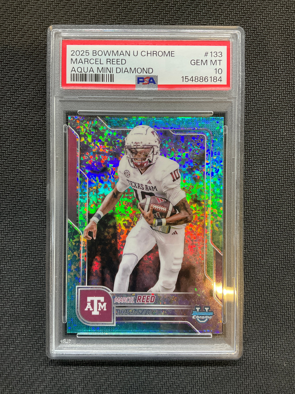 2025 Bowman U Chrome Marcel Reed Aqua Mini Diamond PSA 10