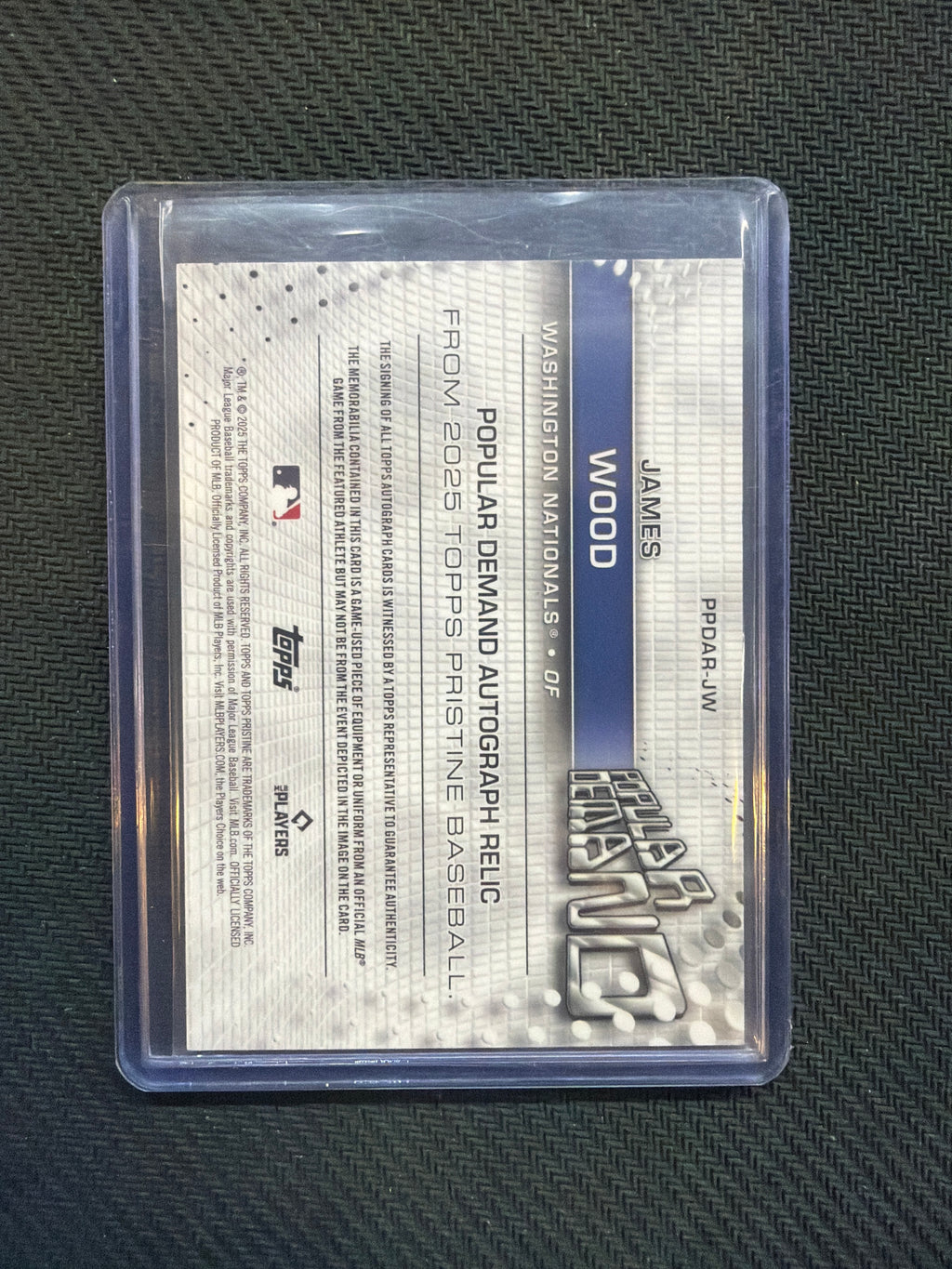2025 Topps Pristige James Wood Popular Demand Patch Auto /50