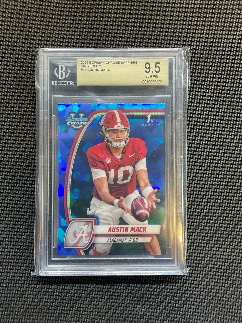 2024 Bowman U Sapphire Austin Mack Rookie BGS 9.5 Alabama