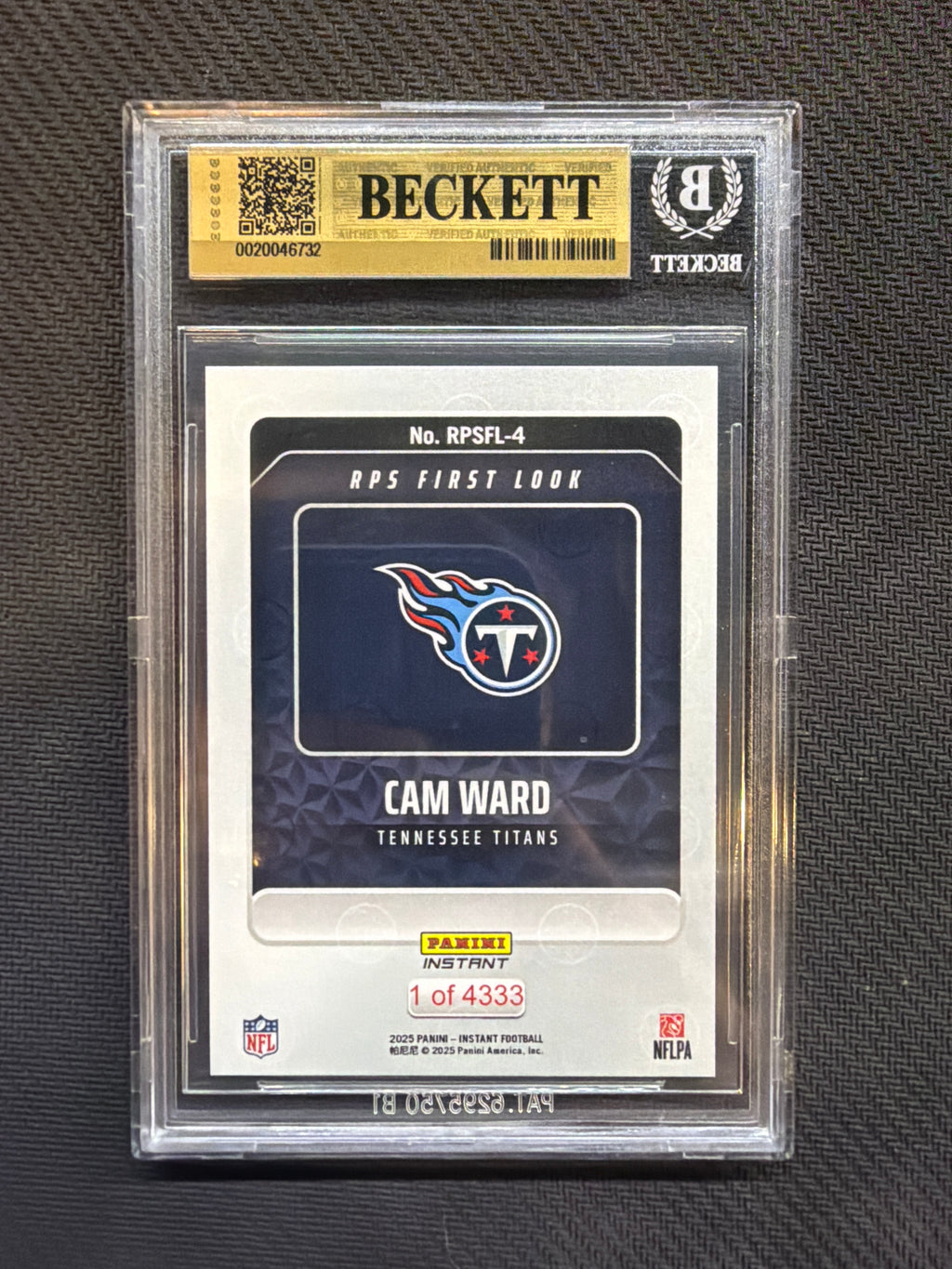2025 Panini Instant Cam Ward Rookie BGS 10 Titans 732