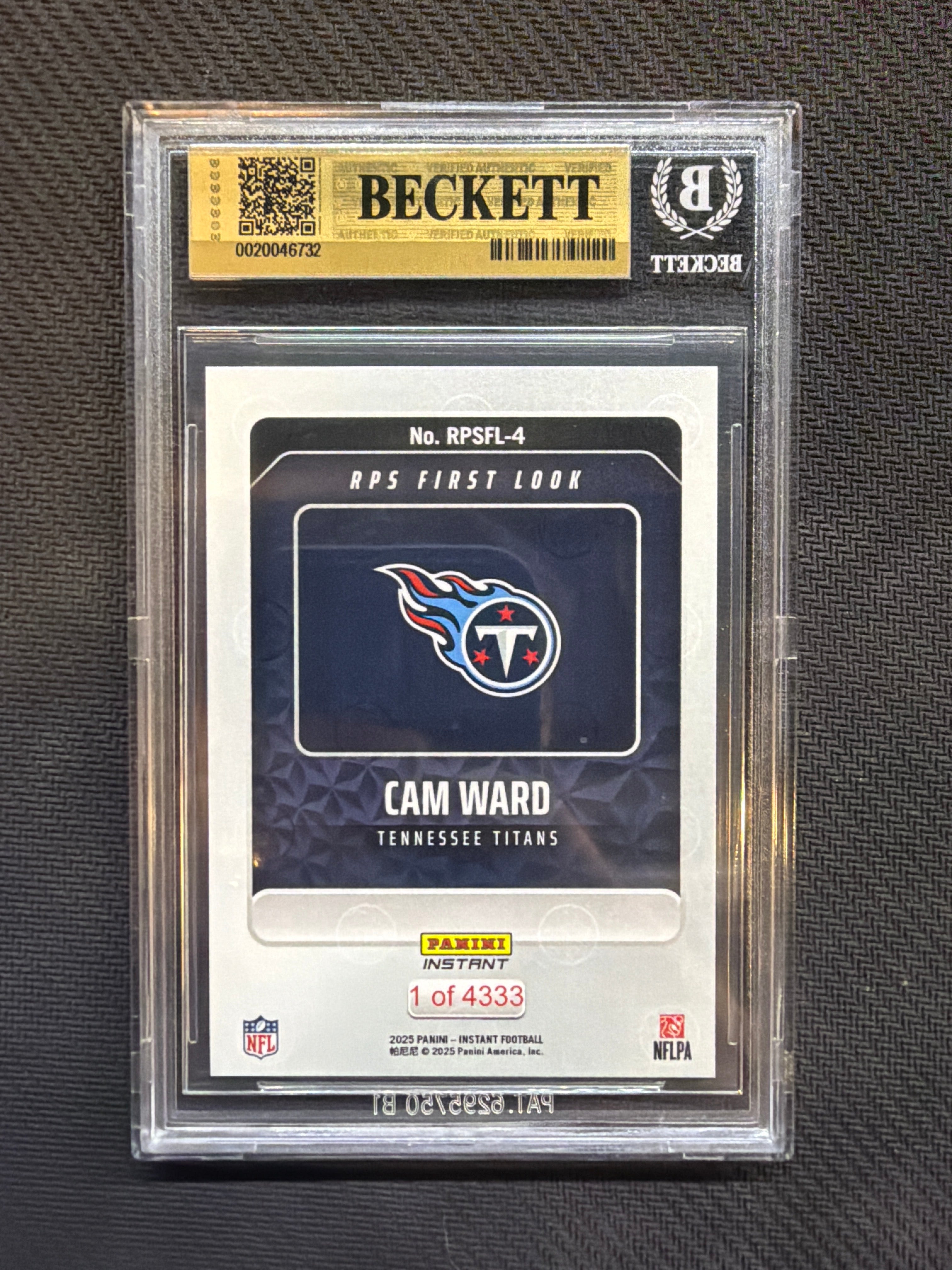 2025 Panini Instant Cam Ward Rookie BGS 10 Titans 732