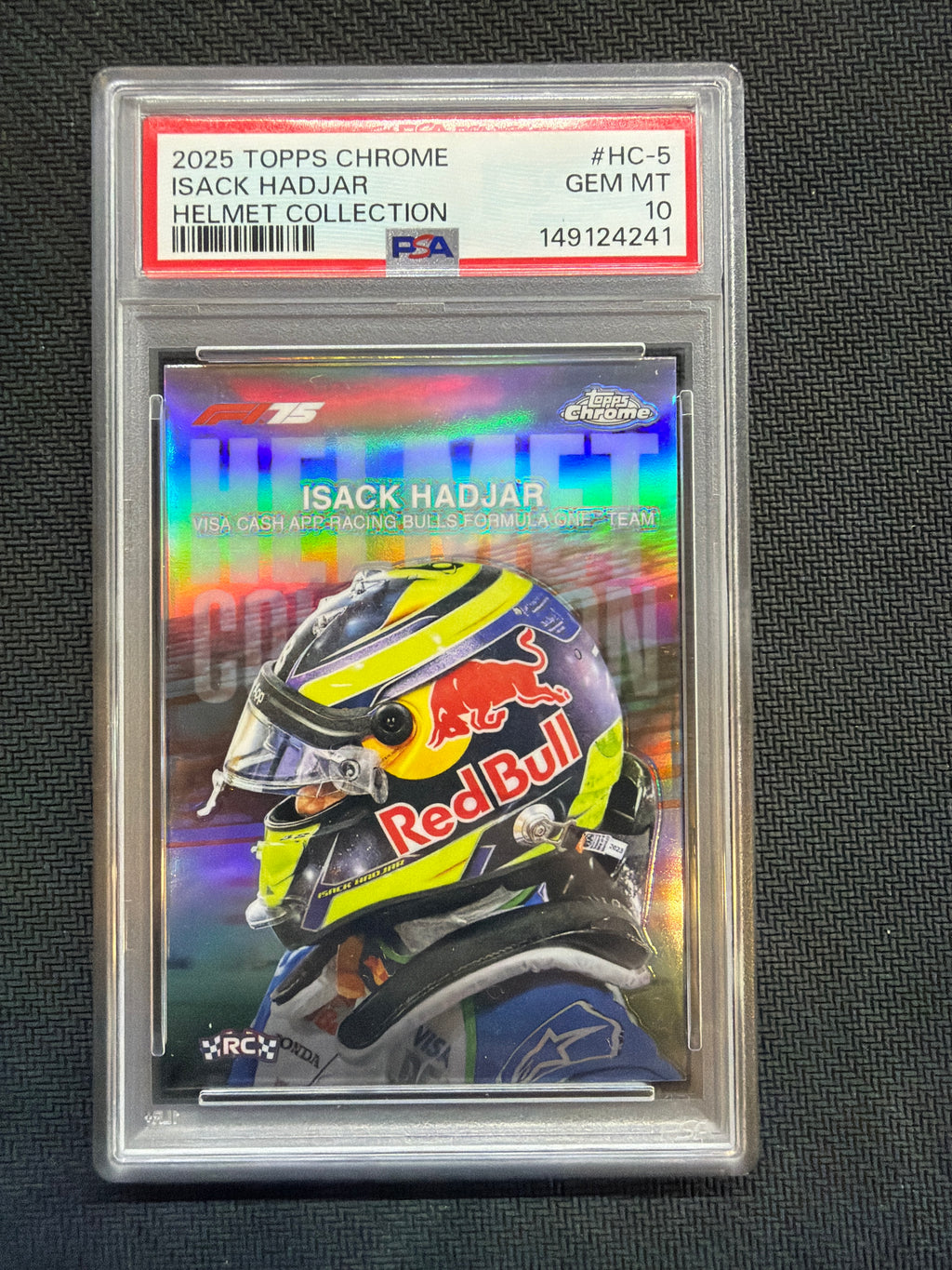 2025 Topps Chrome F1 Isack Hadjar Rookie Helmet PSA 10