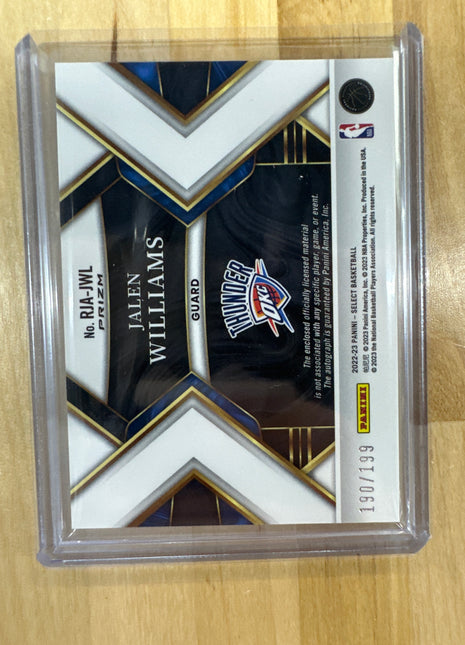 2022 Select Jalen Williams Patch Auto /199 Rookie