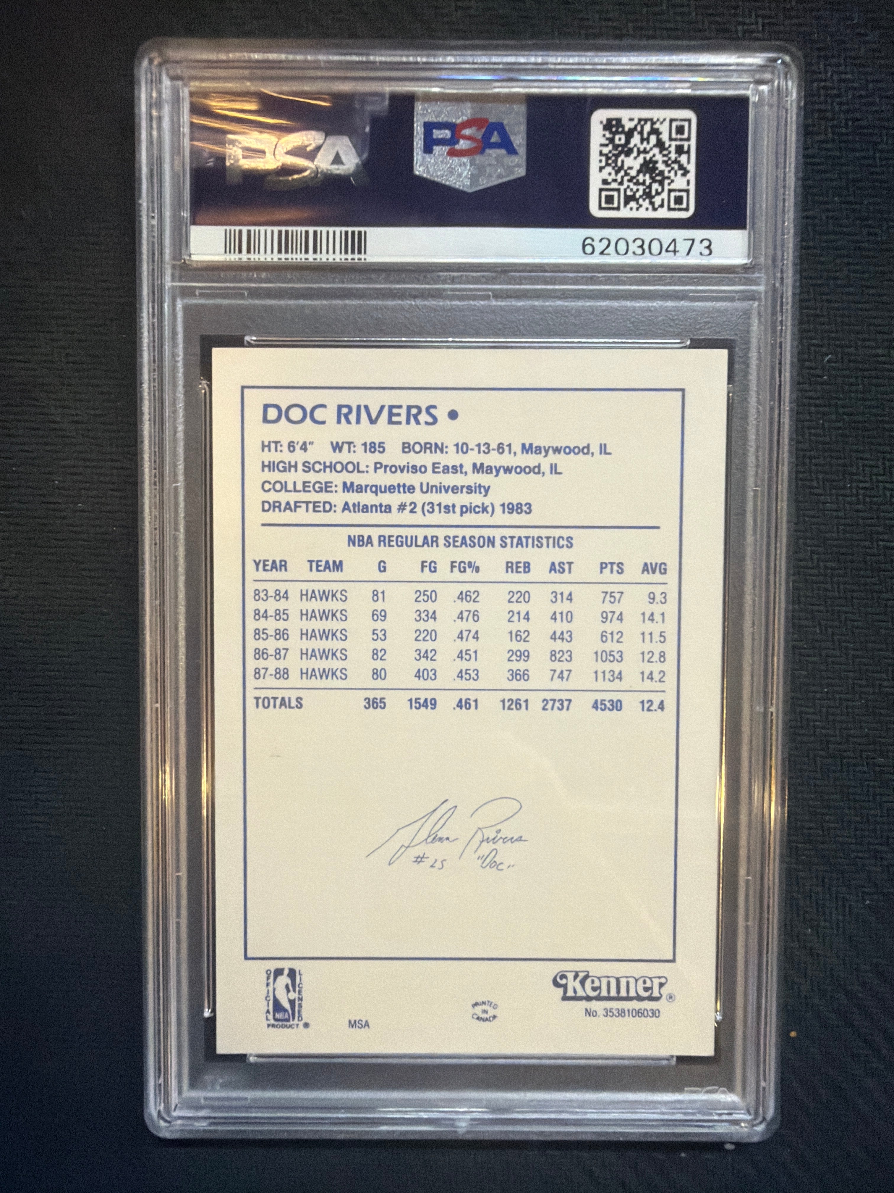 1988 Kenner Doc Rivers Starting Lineup PSA 9