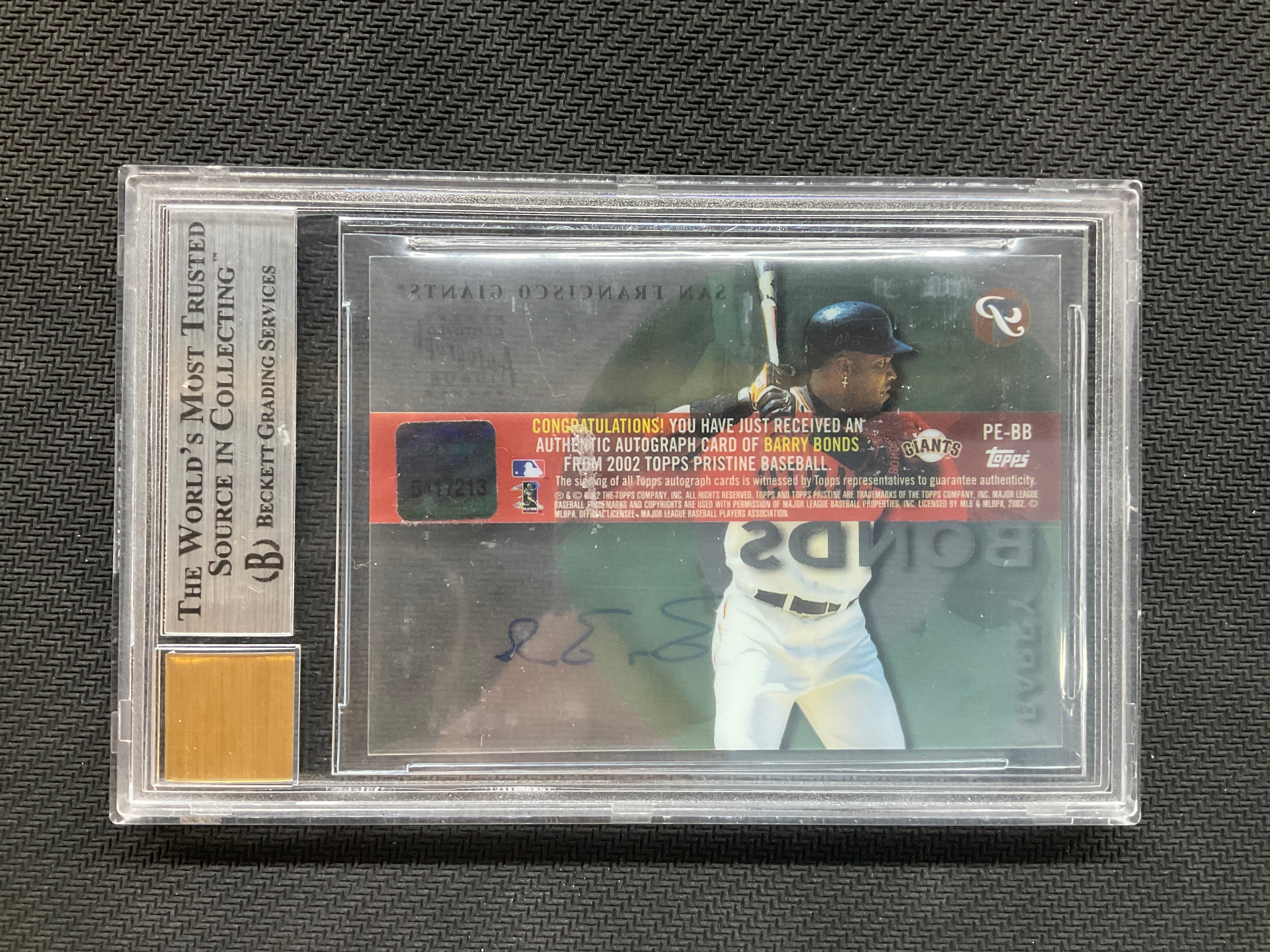 2002 Topps Pristine Barry Bonds Auto BGS 9 10 Giants