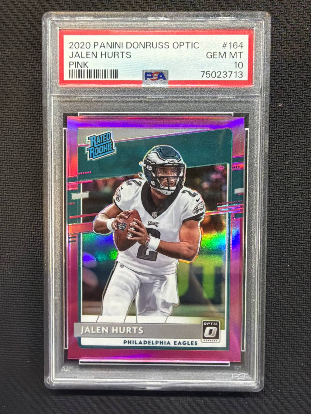 2020 Optic Jalen Hurts Rookie Pink PSA 10 Eagles 713
