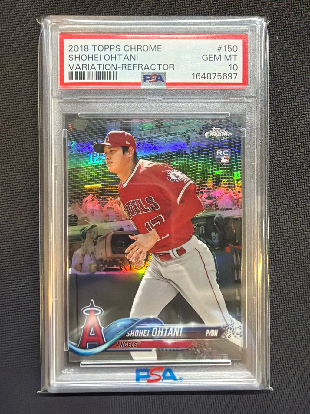 2018 Topps Chrome Shohei Ohtani Variation Refractor #150 Rookie PSA 10 Angels
